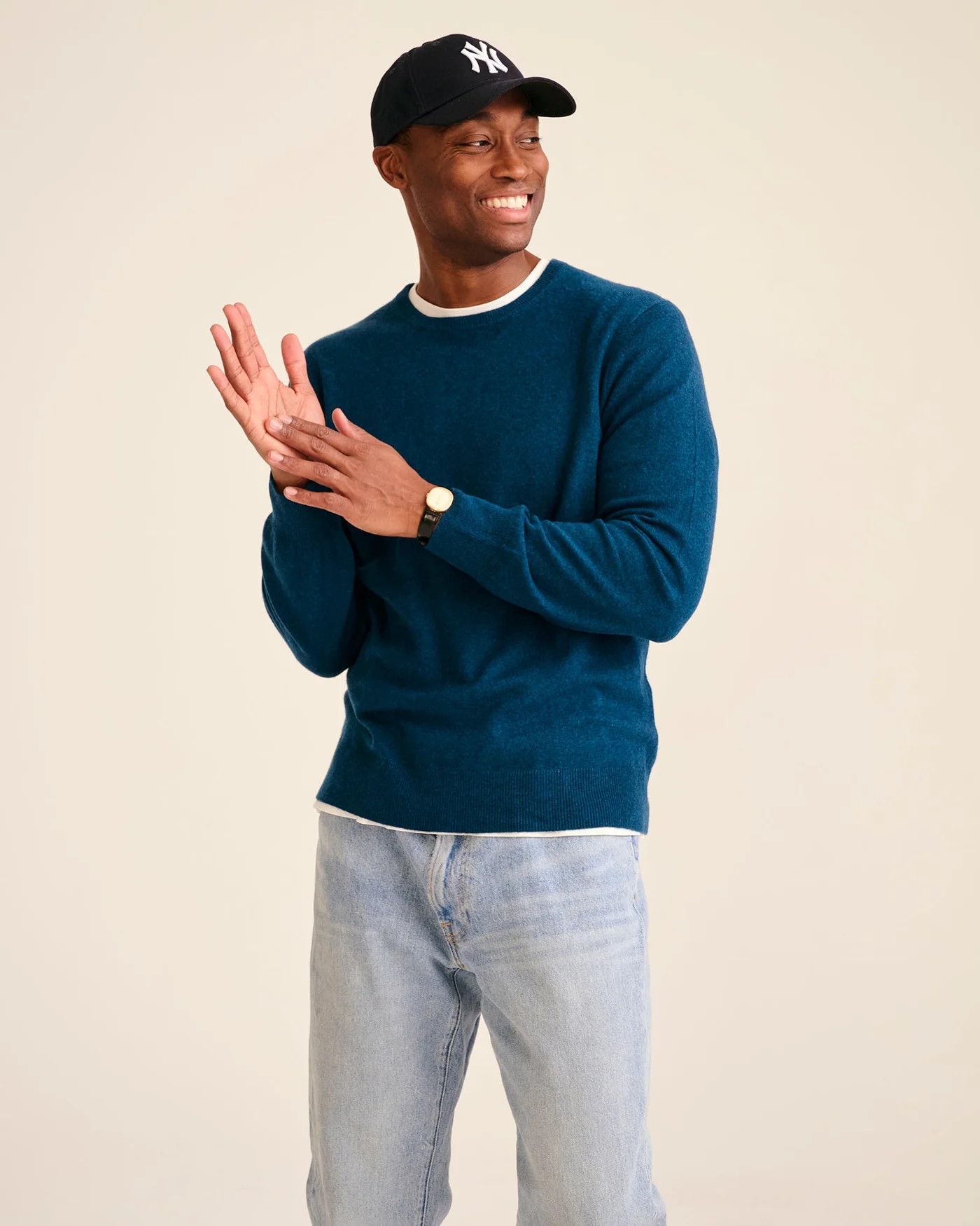 NAADAM Original Cashmere Sweater Men's • Peacock Blue Size US S / EU 44-46 / 1 - 3 Thumbnail