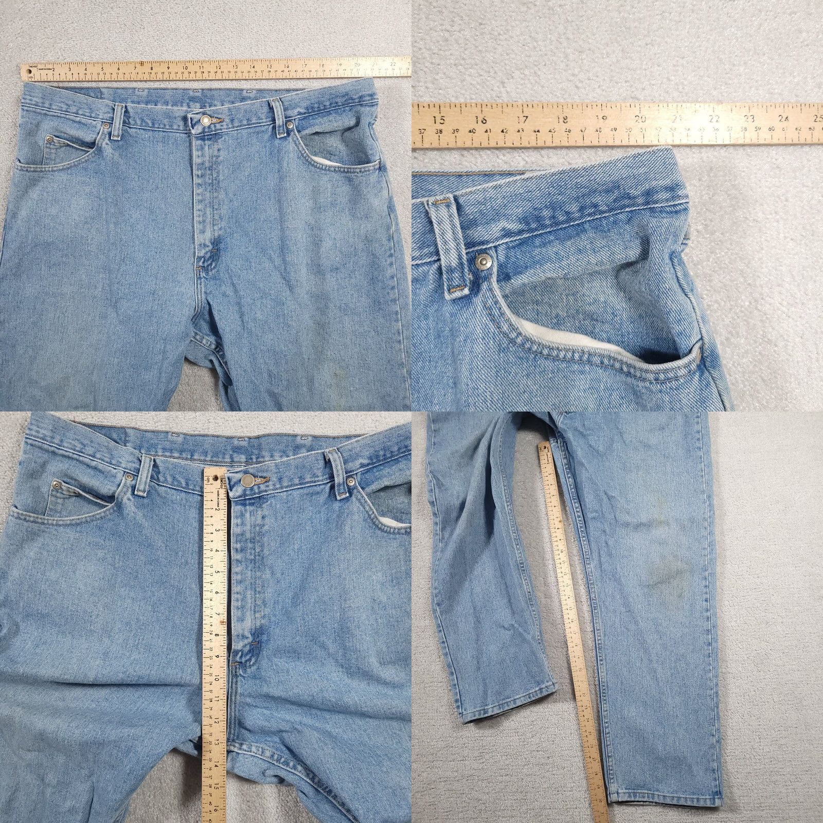 Wrangler VINTAGE Wrangler Jeans Mens 42x30 Denim Relaxed Fit Workwear Grunge Medium Wash Mens Jeans Straight 5-Pocket Grunge Size US 42 / EU 58 - 8 Thumbnail