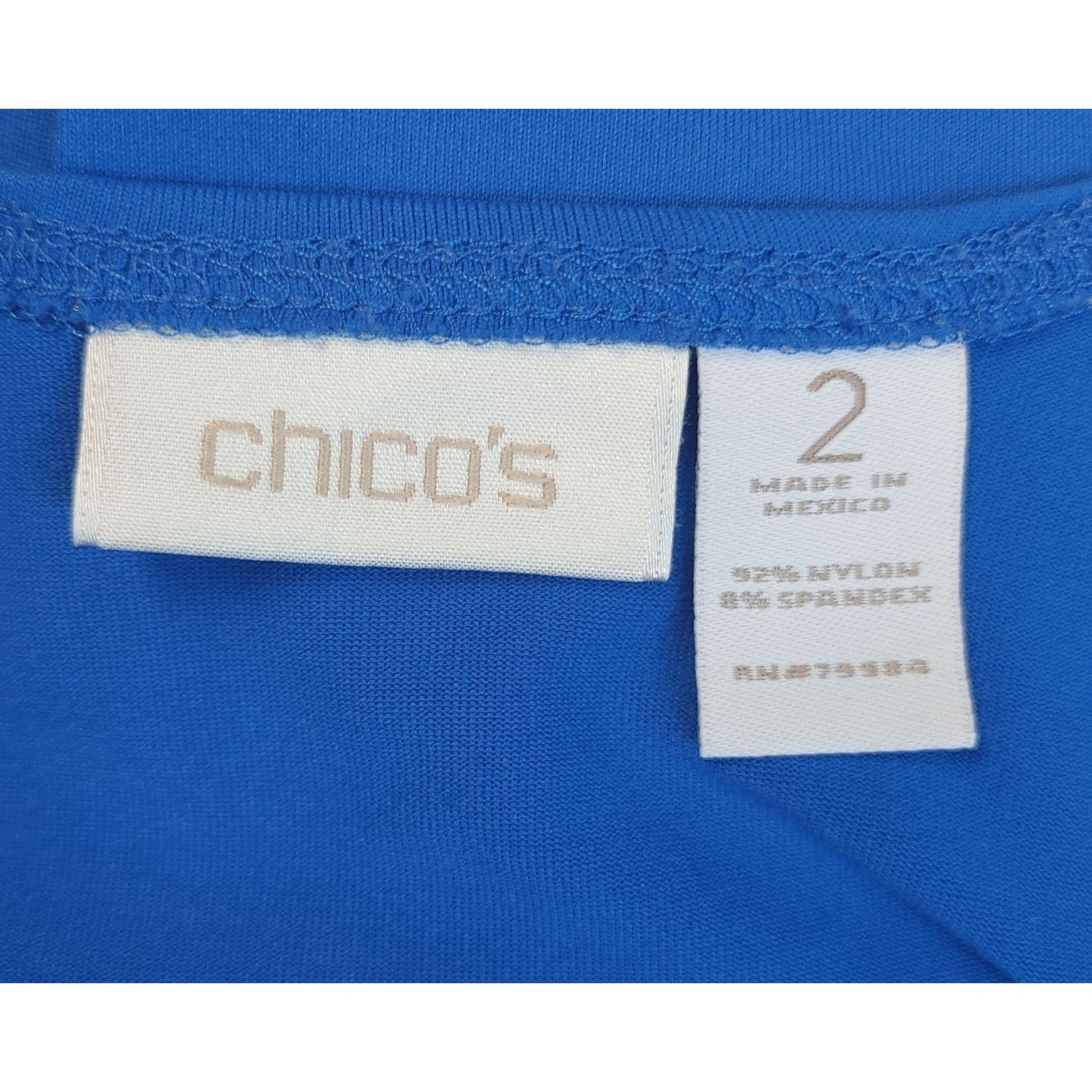 Other Chico's Womens Bright Blue Scoop Neck Sleeveless Top Size 2/ Size L / US 10 / IT 46 - 3 Thumbnail