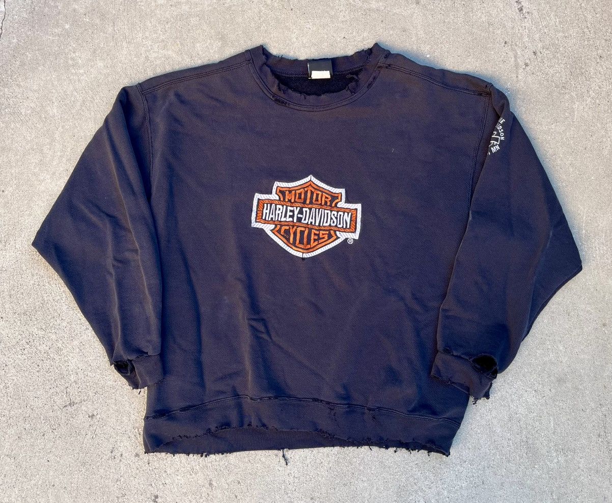 Vintage Vintage Harley Davidson Crewneck Sweatshirt Thrashed Distres Size US L / EU 52-54 / 3 - 12 Thumbnail