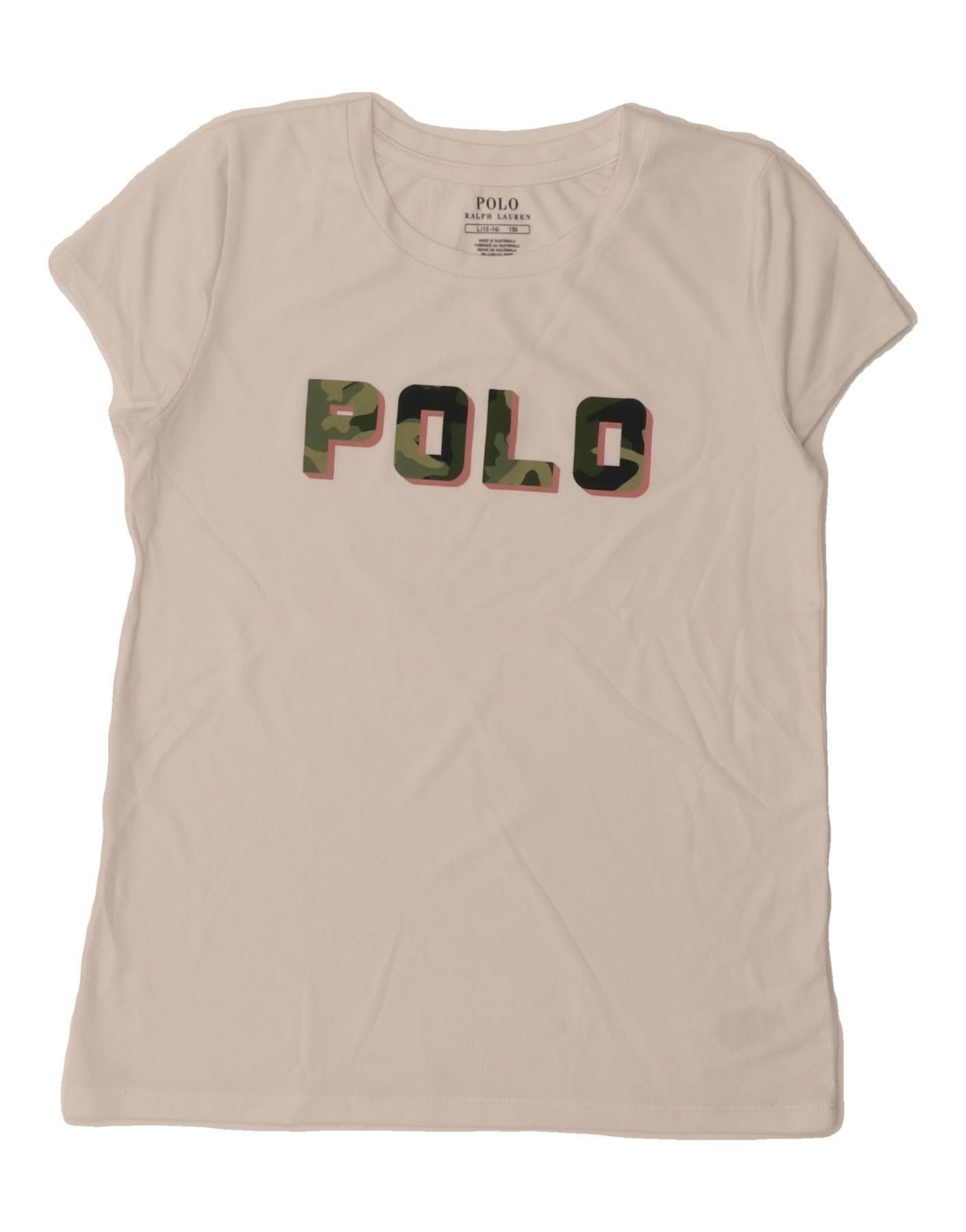 Polo Ralph Lauren Girls Graphic T-Shirt Top 12-13 Years Large White Size M / US 6-8 / IT 42-44 - 1 Thumbnail