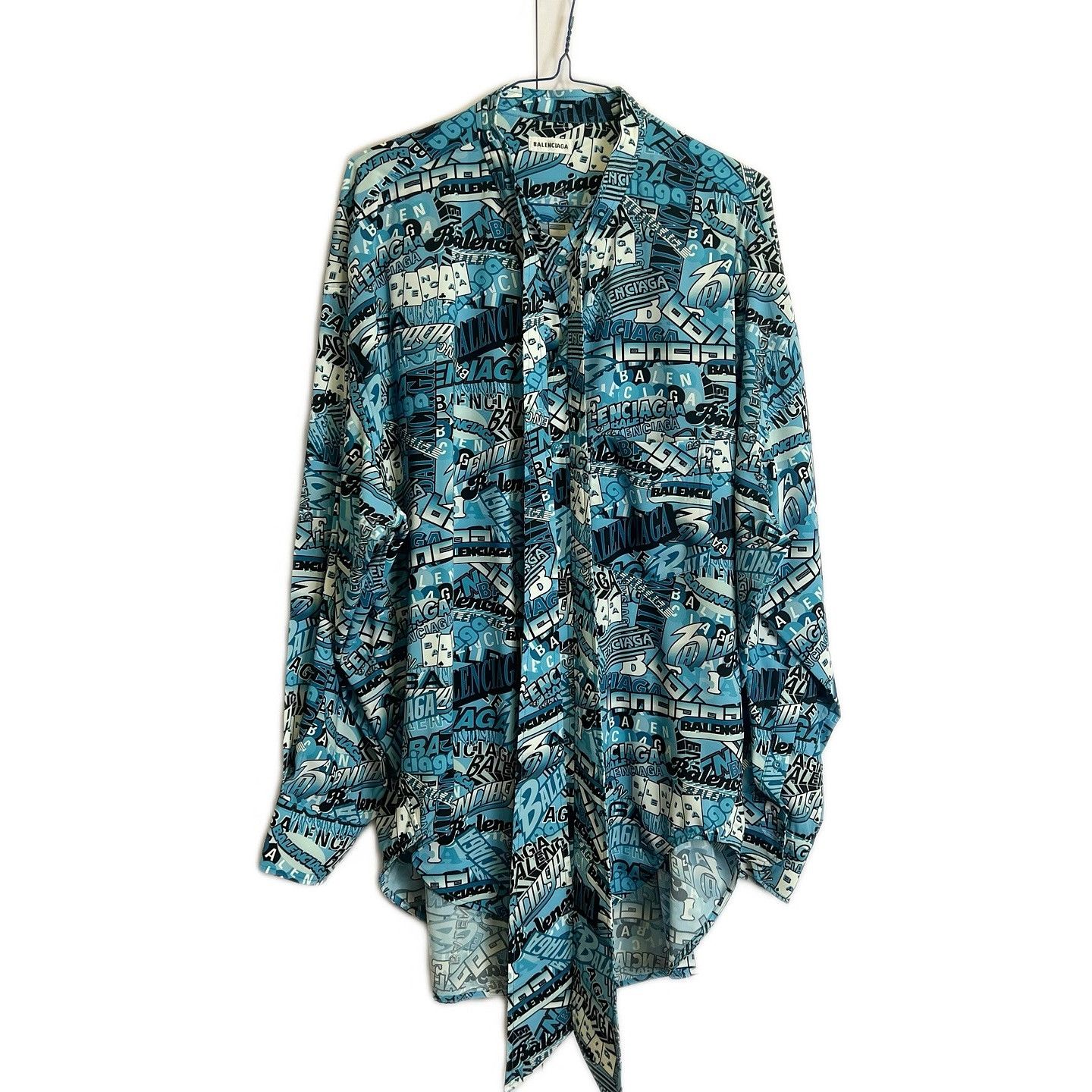 Balenciaga Balenciaga Allover Logo Print Shirt Size S Size US S / EU 44-46 / 1 - 1 Thumbnail