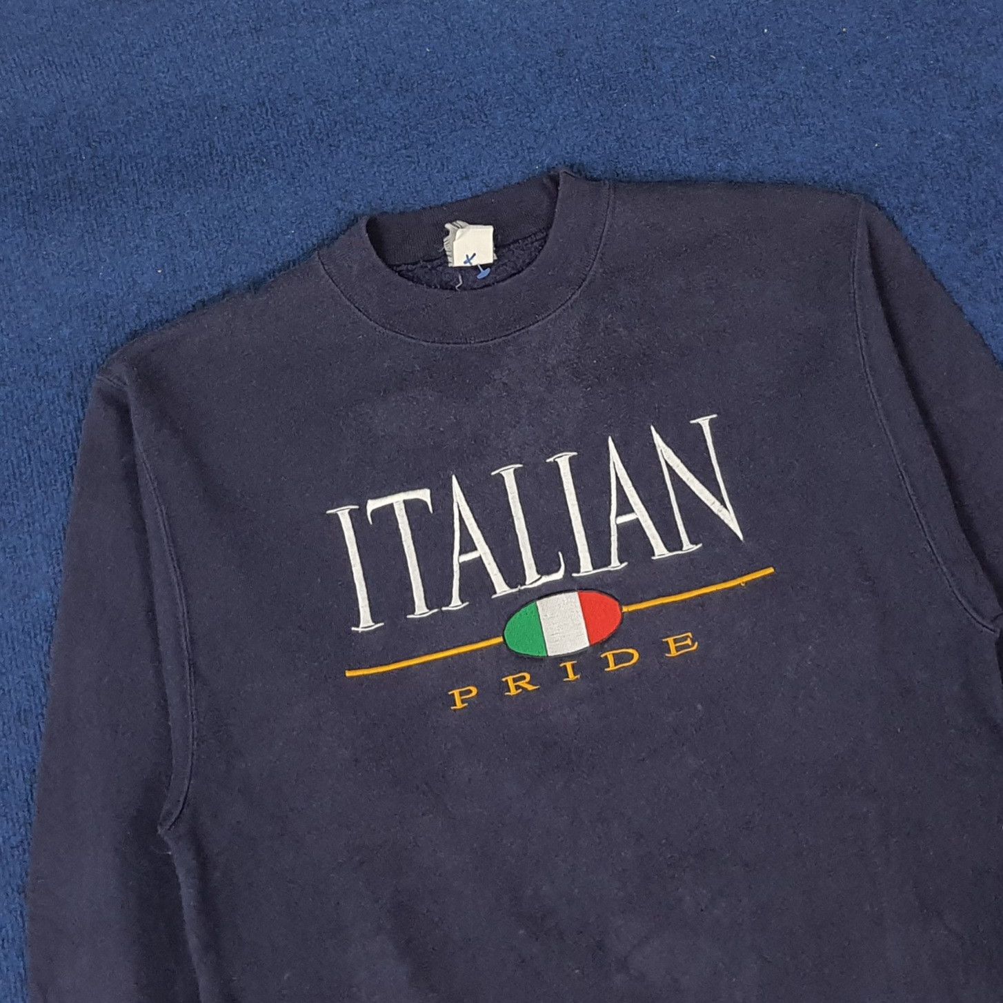 Vintage Vintage ITALIAN PRIDE Embroidery Design Sweatshirt Size US S / EU 44-46 / 1 - 2 Thumbnail