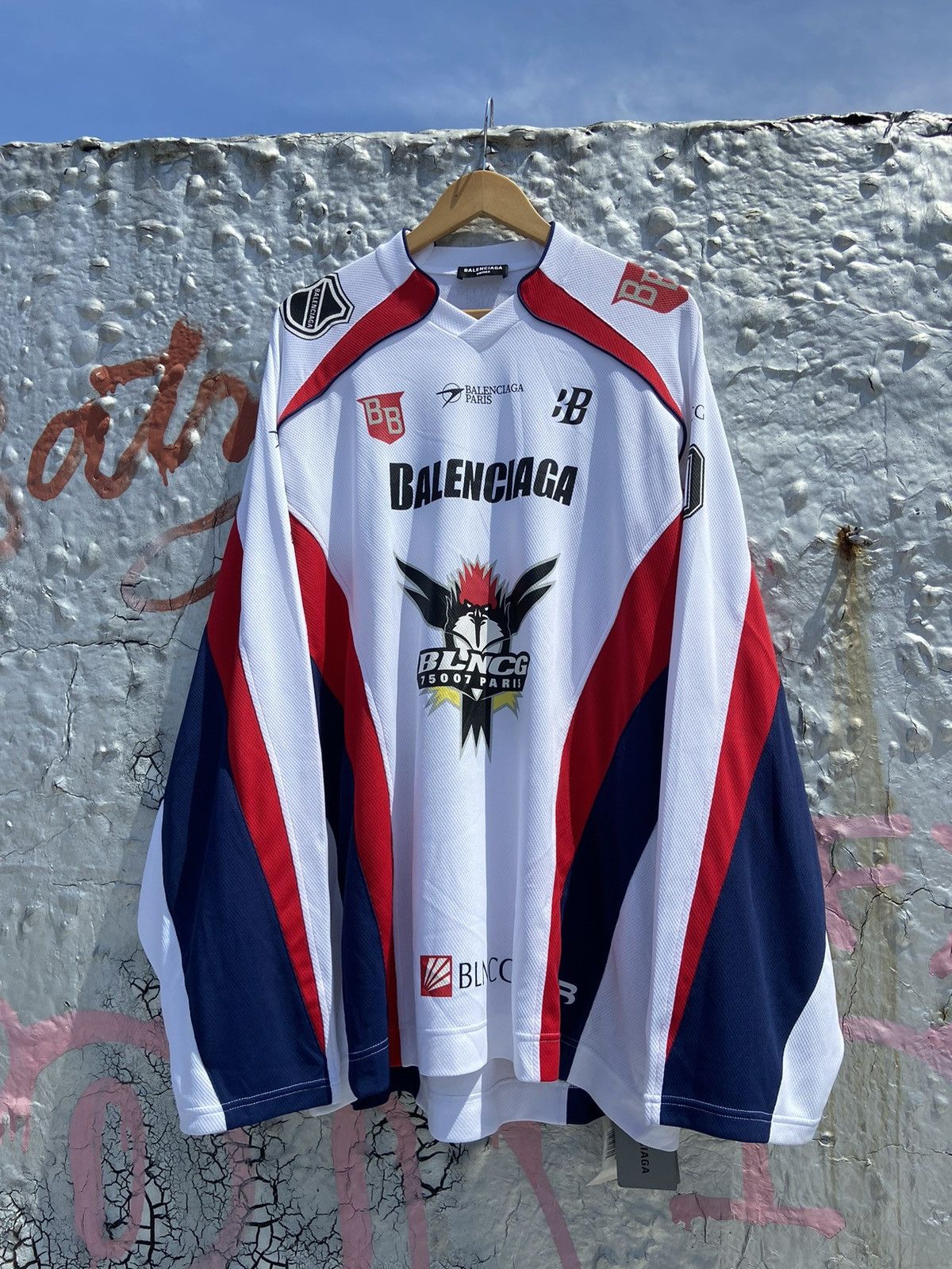 Image of Balenciaga Bird Hockey Jersey, Men's (Size XL)