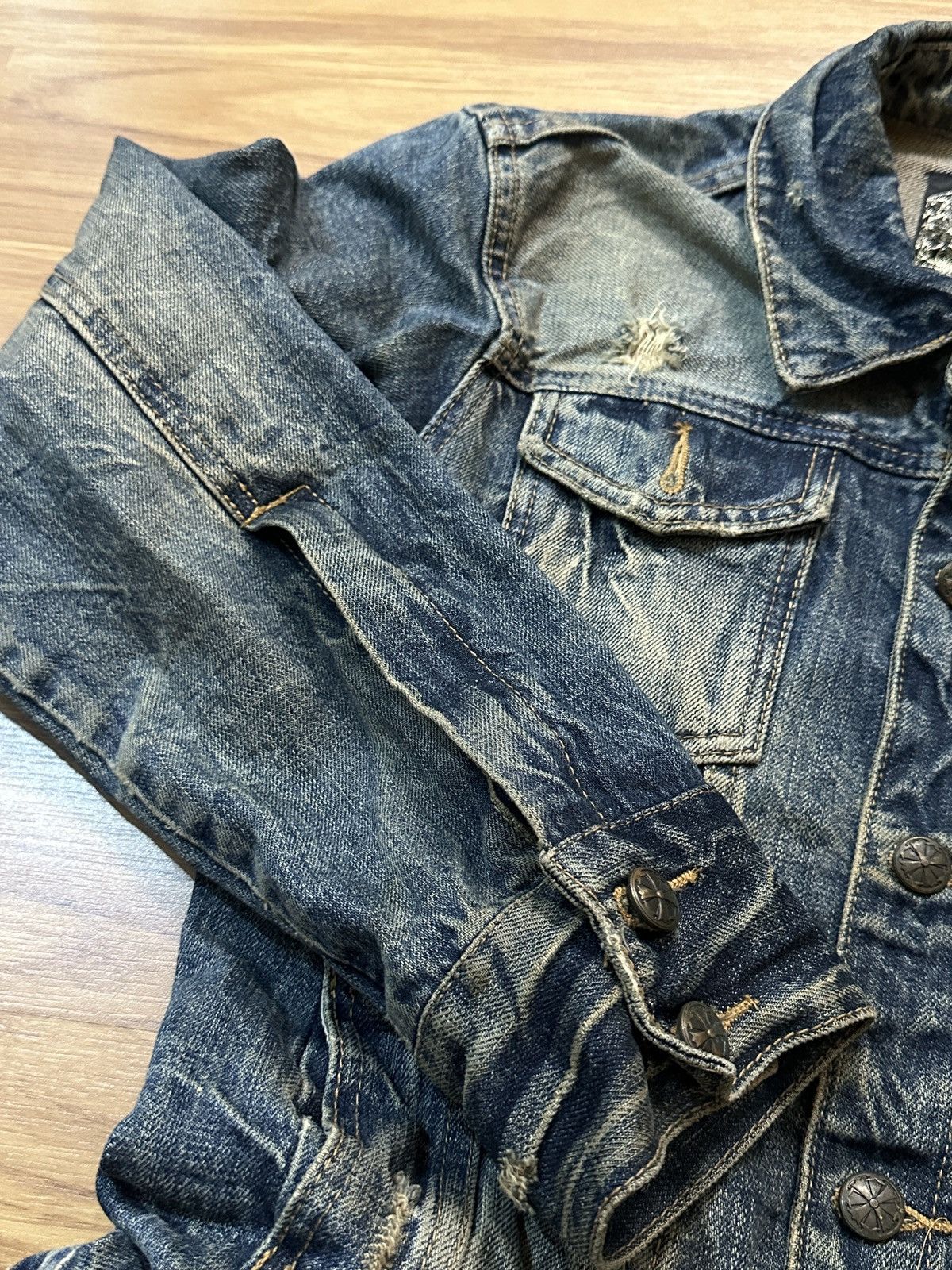 KMRii Midas Punk Destroy Button Zipper Denim Jacket Size US S / EU 44-46 / 1 - 11 Thumbnail