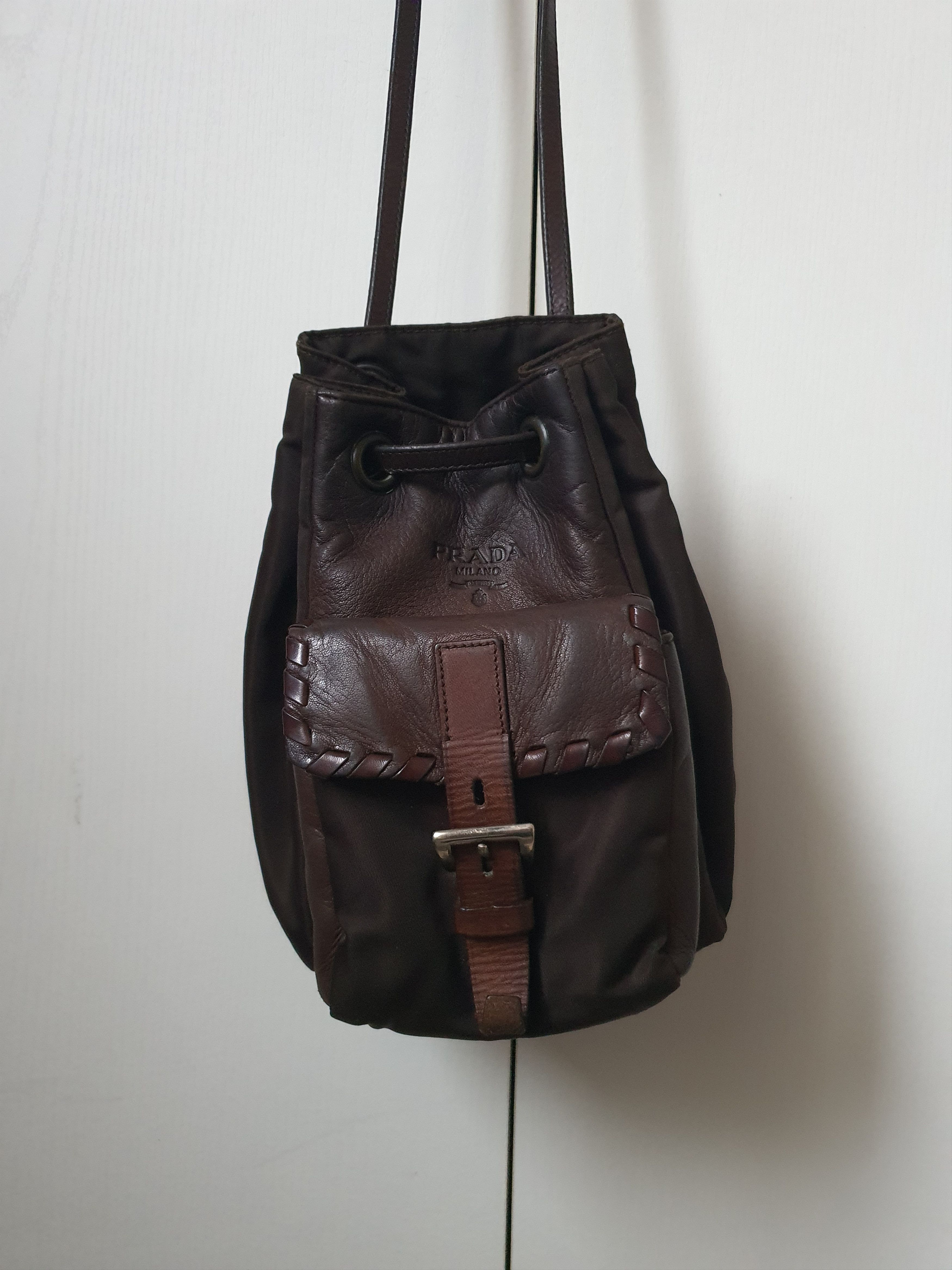 Prada Vintage Prada Nylon and Leather Mini Bucket Bag Size ONE SIZE - 1 Thumbnail