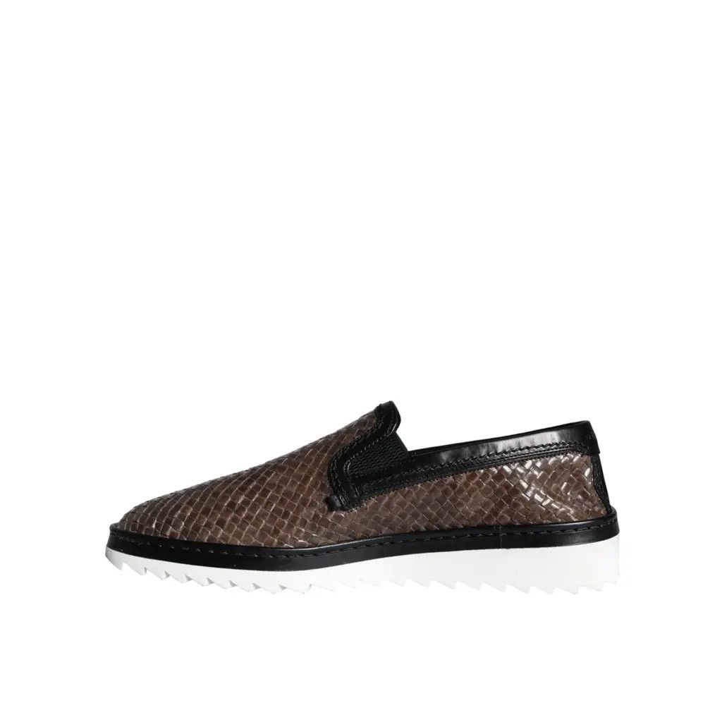 Dolce & Gabbana o1y0125 Leather Logo Loafers in Black/Brown Size US 6.5 / EU 39-40 - 2 Thumbnail