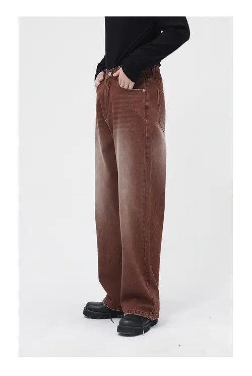 Japanese Brand Washed distressed vintage brown gradient jeans Size US 32 / EU 48 - 3 Thumbnail