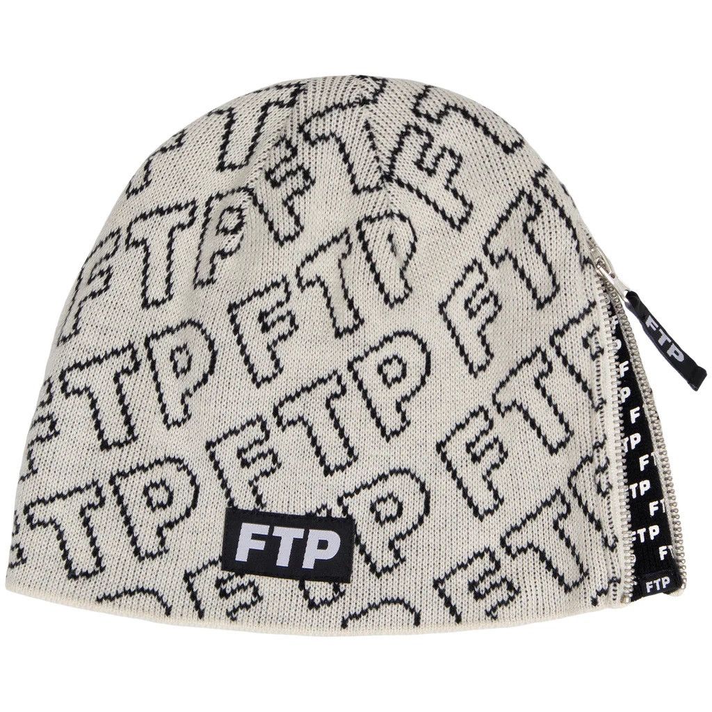 Fuck The Population FTP Zipper Beanie Skully Cream Size ONE SIZE - 12 Thumbnail