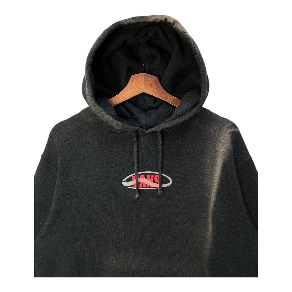 Vintage Vans Hoodie Big Spellout Sun Faded Pullover Size M