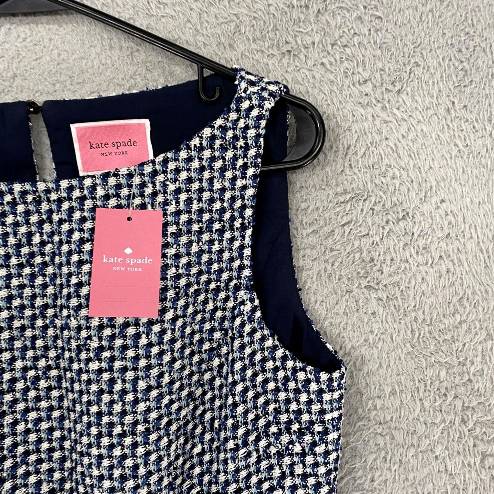 Vintage kate spade new york Dress Womens 6 Blue Nautical Tweed Fit Flare Sleeveless Size M / US 6-8 / IT 42-44 - 4 Thumbnail