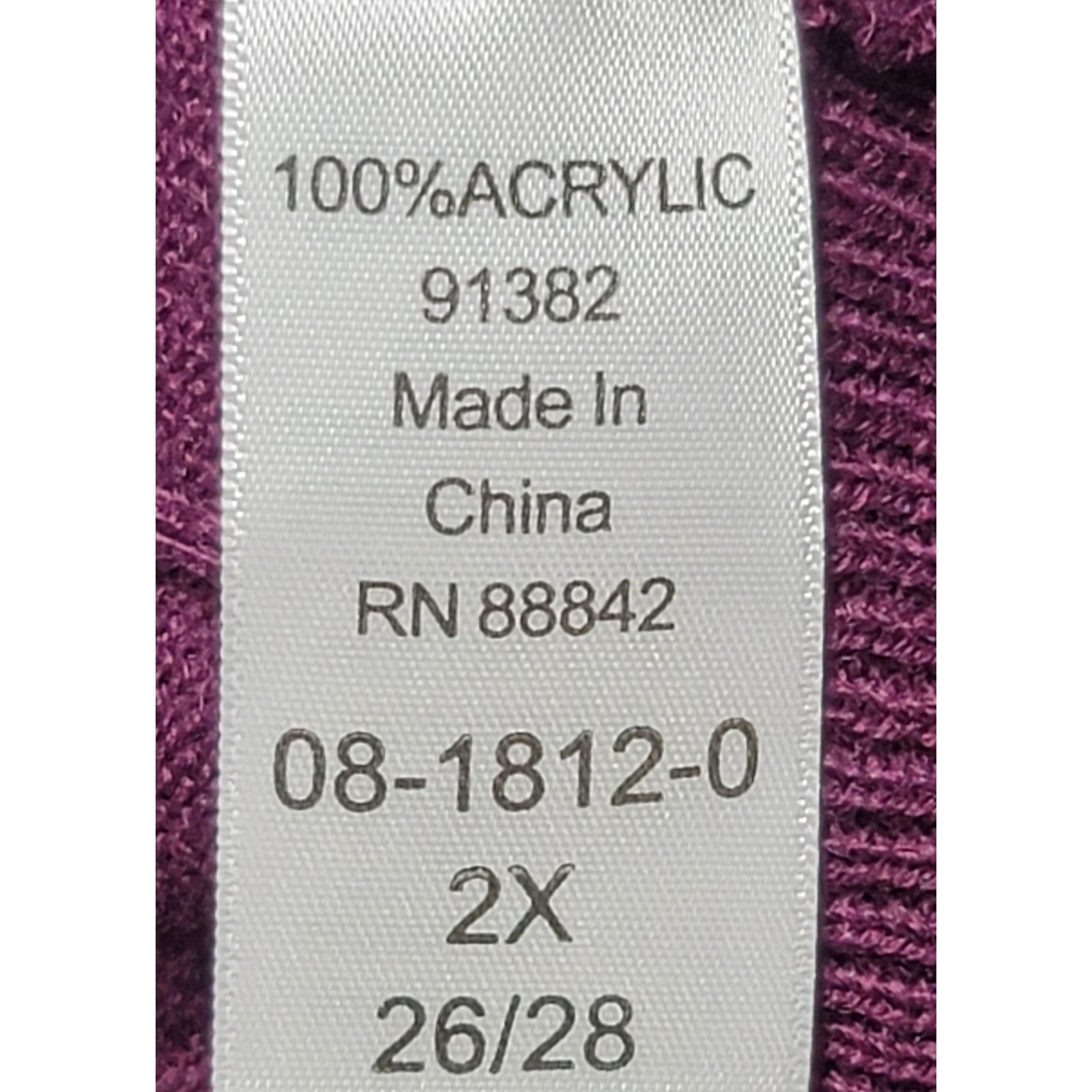 Other Roaman's Purple High Crew Neck Long Sleeve Top 2X 26W 28W Size XXL / US 16-18 / IT 52-54 - 4 Thumbnail
