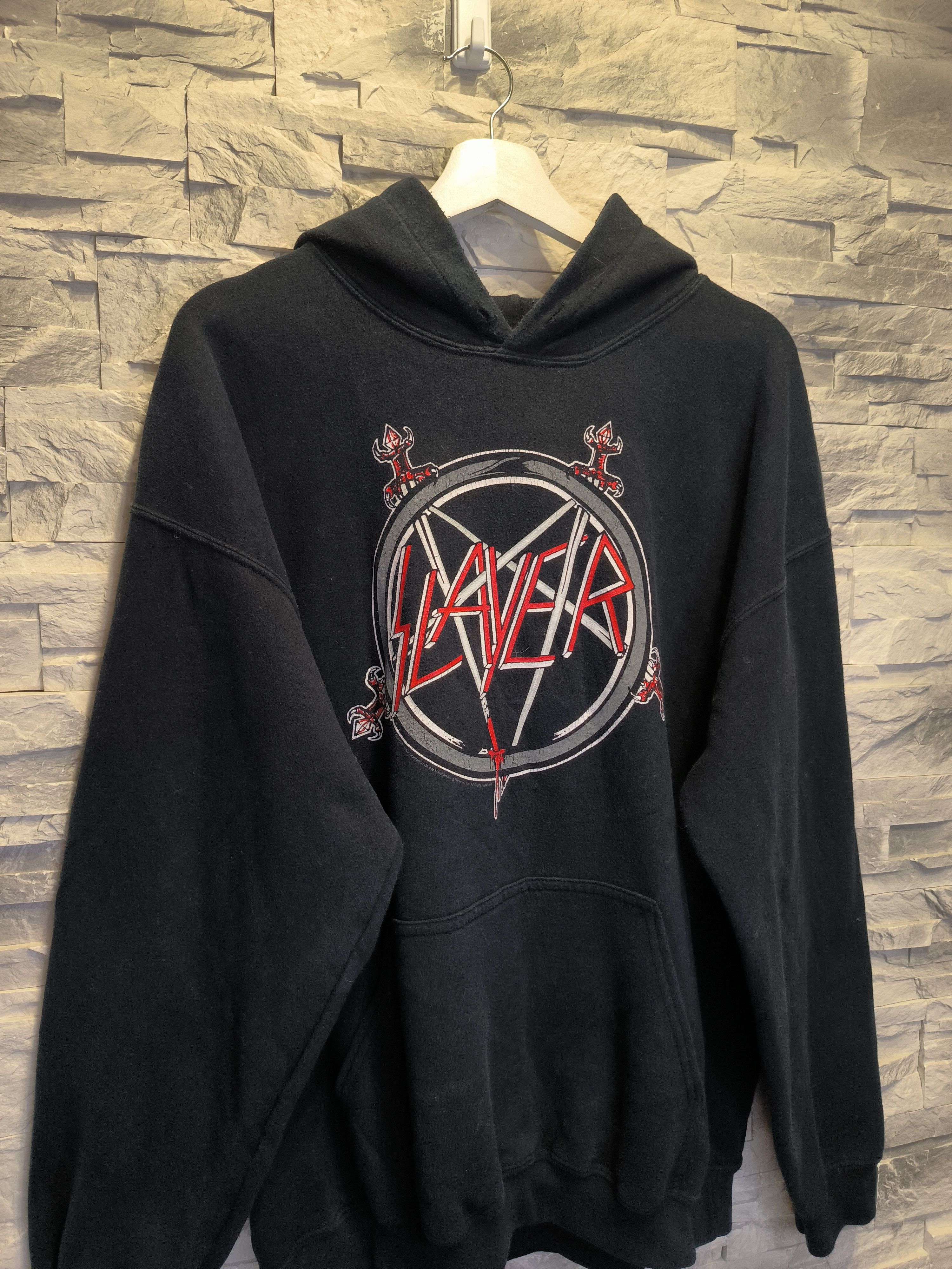 Band Tees × Slayer × Vintage Vintage Slayer Metal Band Hoodie Logo Black Size US M / EU 48-50 / 2 - 2 Thumbnail