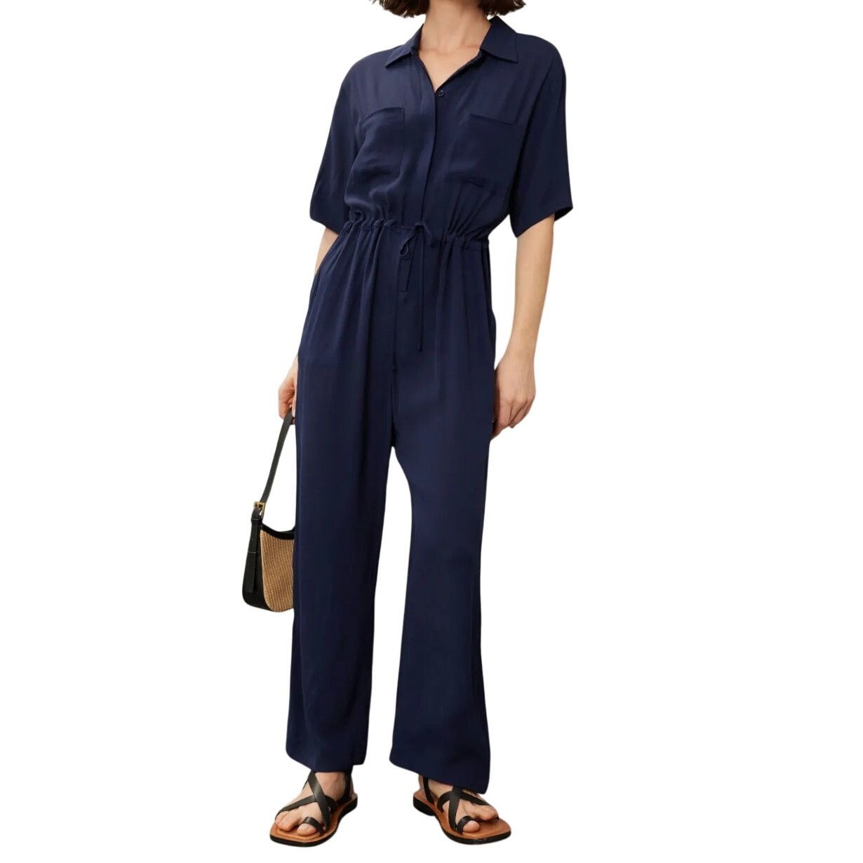 THAKOON Thakoon x RTR Short Sleeve Jumpsuit in Navy, Size US 2 Size 26" / US 2 / IT 38 - 2 Thumbnail