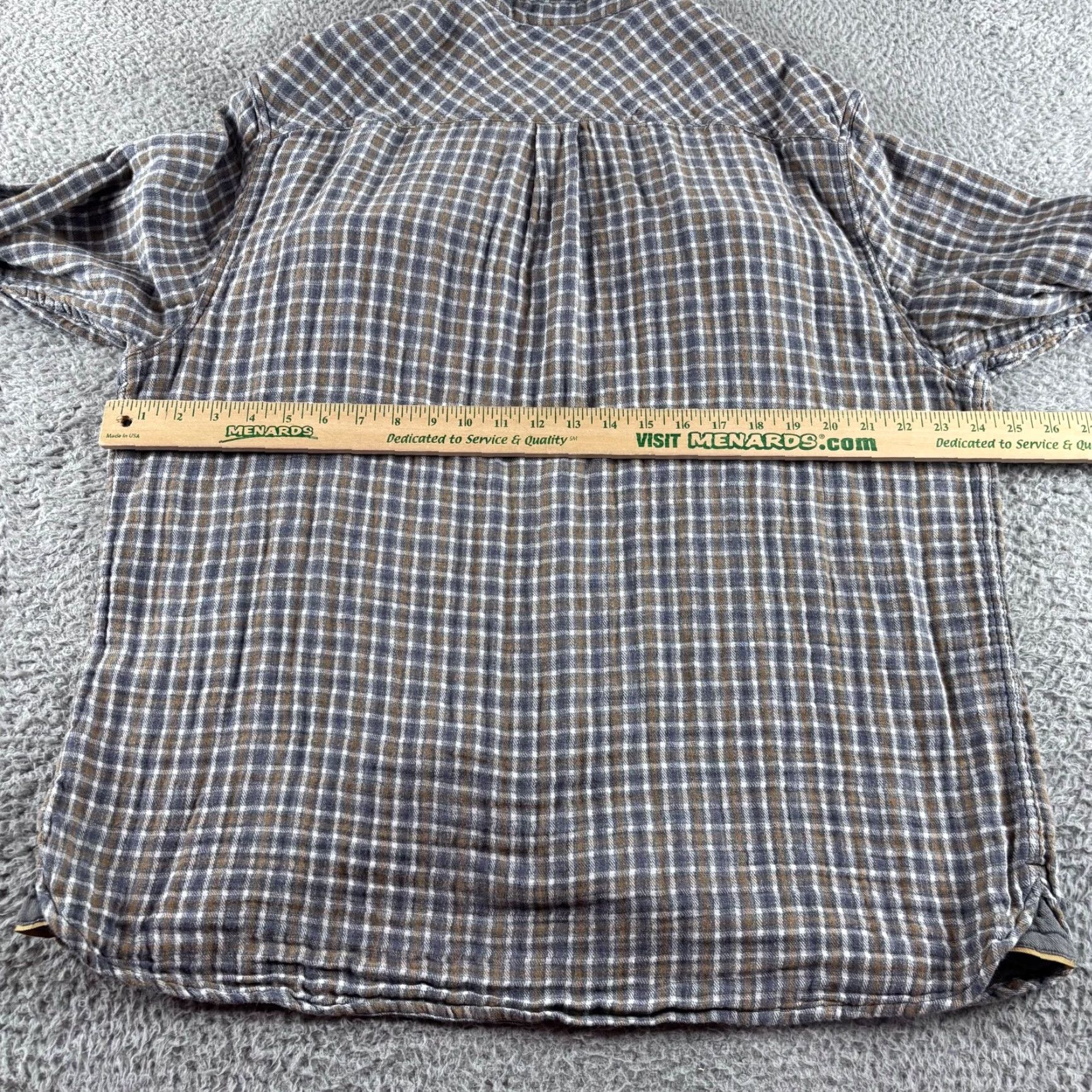 Carbon2Cobalt Carbon2Cobalt Flannel Shirt Men XL Gray Brown Plaid Double Lined Pockets Stretch Size US XL / EU 56 / 4 - 6 Thumbnail