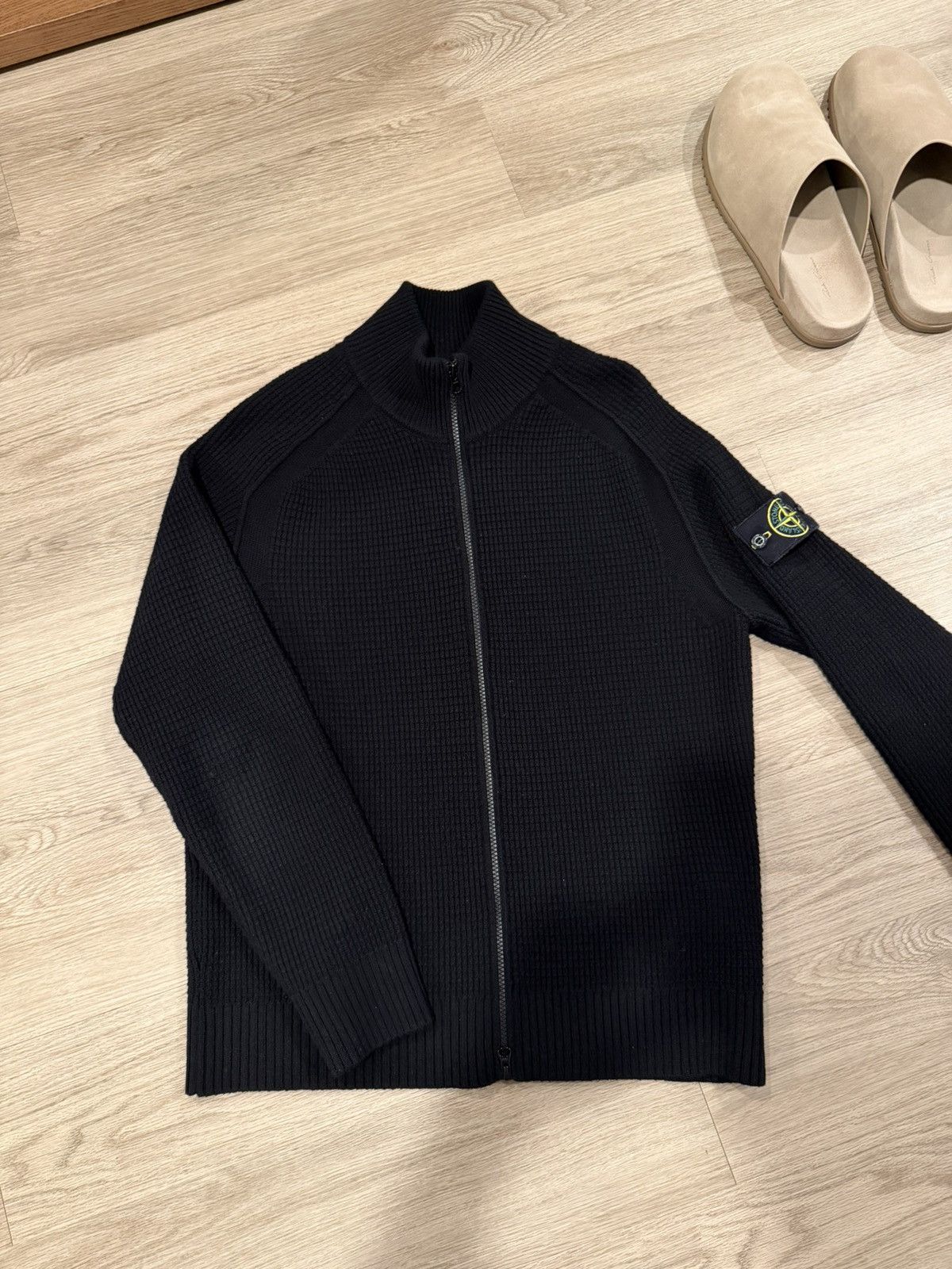 Stone Island Ghost Waffle-Knit Virgin Wool Zip-Up Cardigan Size US M / EU 48-50 / 2 - 12 Thumbnail