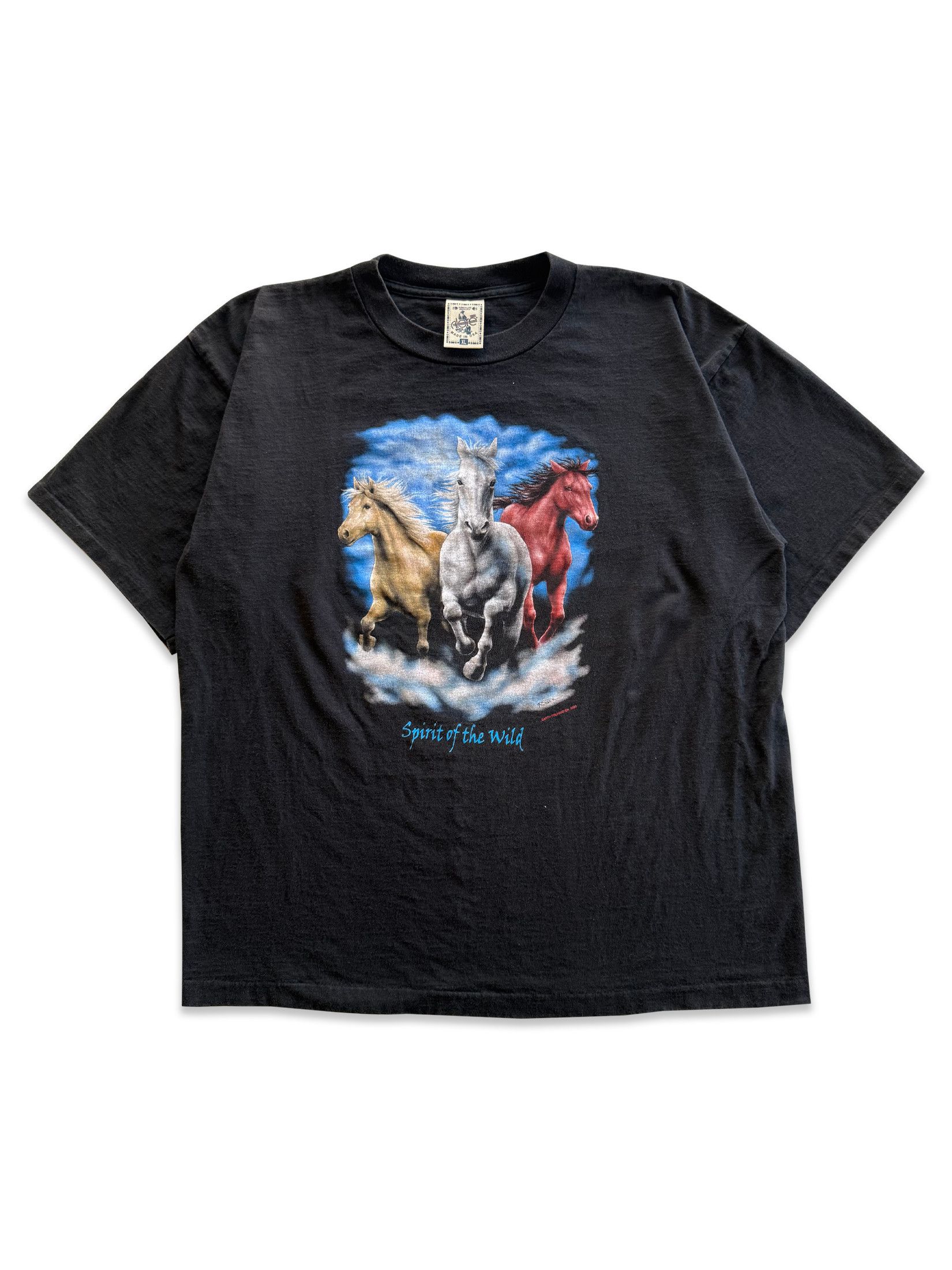 Vintage 2000 Vintage Y2K Spirit Of The Wild Horses Stallions Tee Size US XL / EU 56 / 4 - 1 Thumbnail