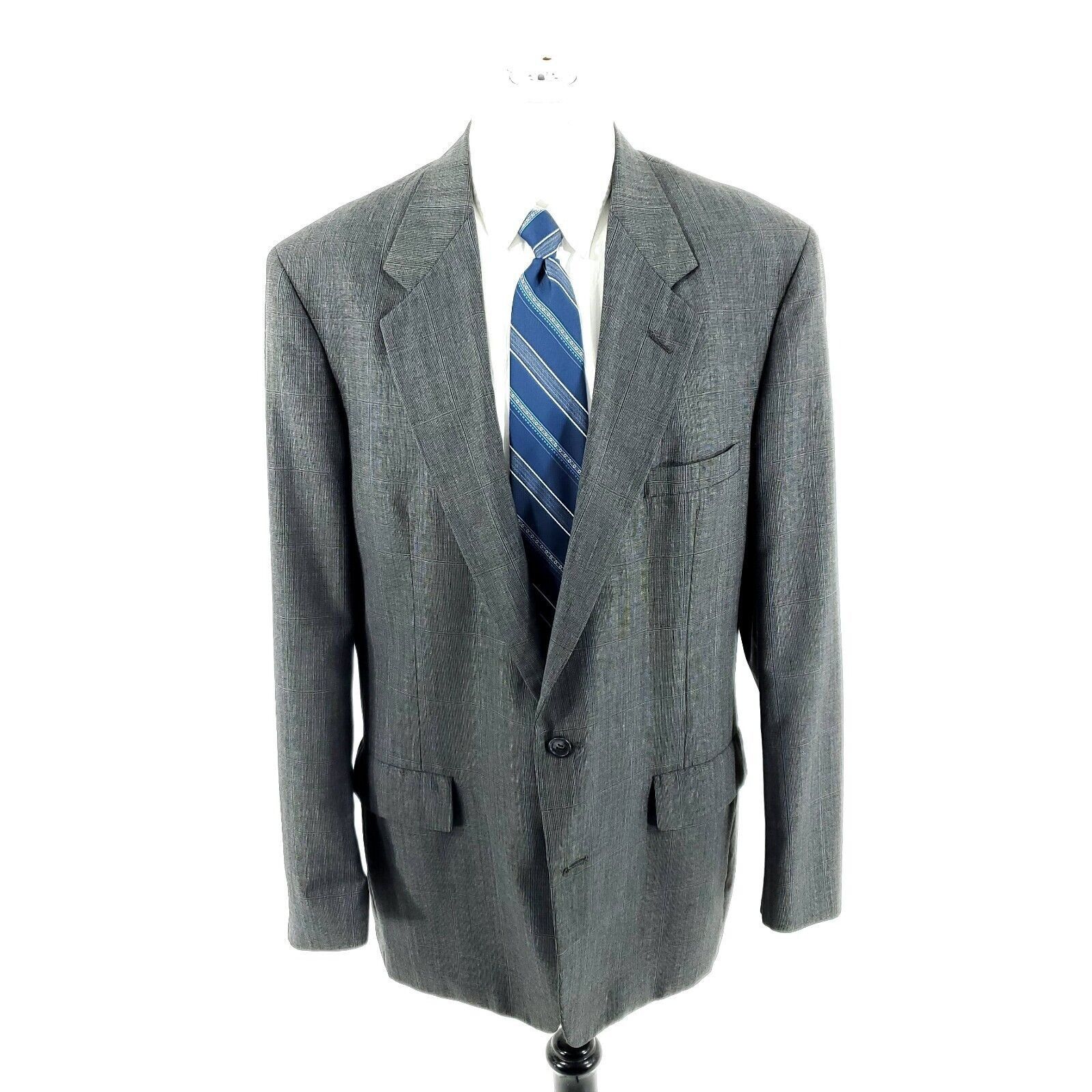 John Weitz John Weitz Wool 2 Button 2 Piece Suit 42L Gray Birdseye 41/3 Size 42L - 4 Thumbnail