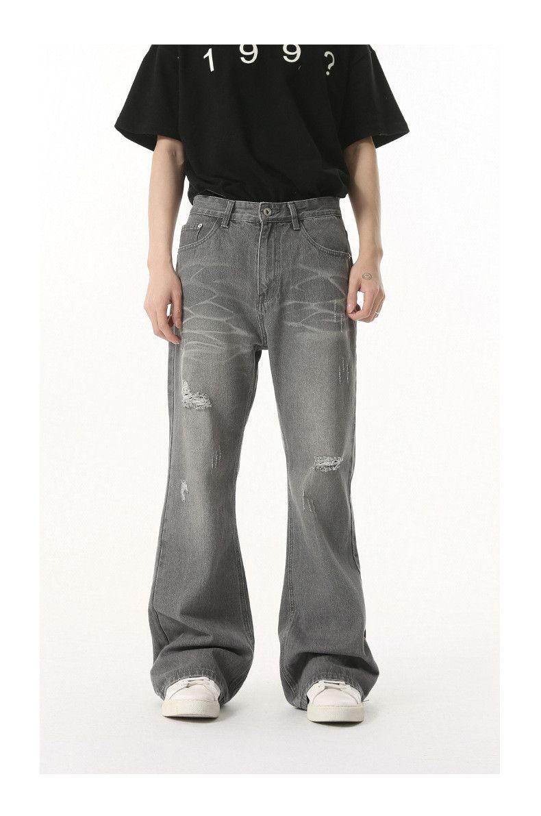 Japanese Brand Men's washed vintage ripped flared jeans Size US 32 / EU 48 - 1 Thumbnail