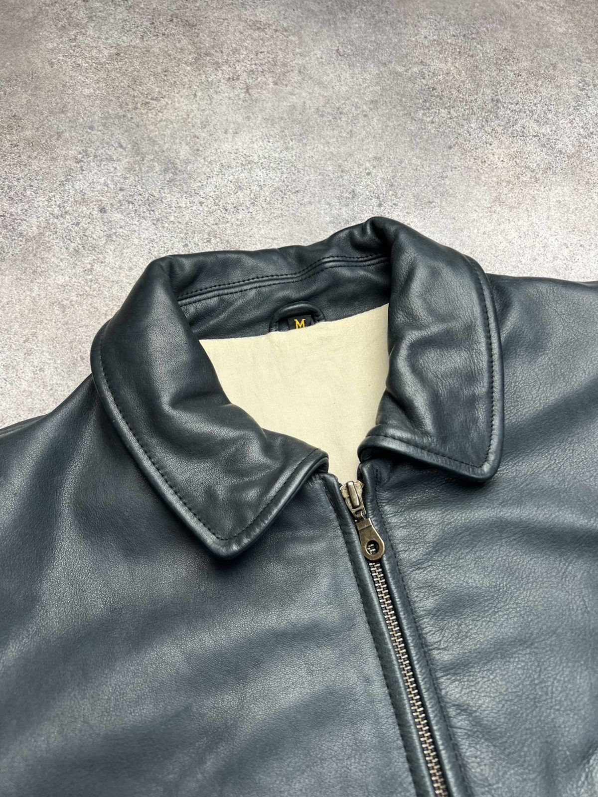 Vintage Vintage 80s genuine leather dark navy buco jacket Size US M / EU 48-50 / 2 - 3 Thumbnail