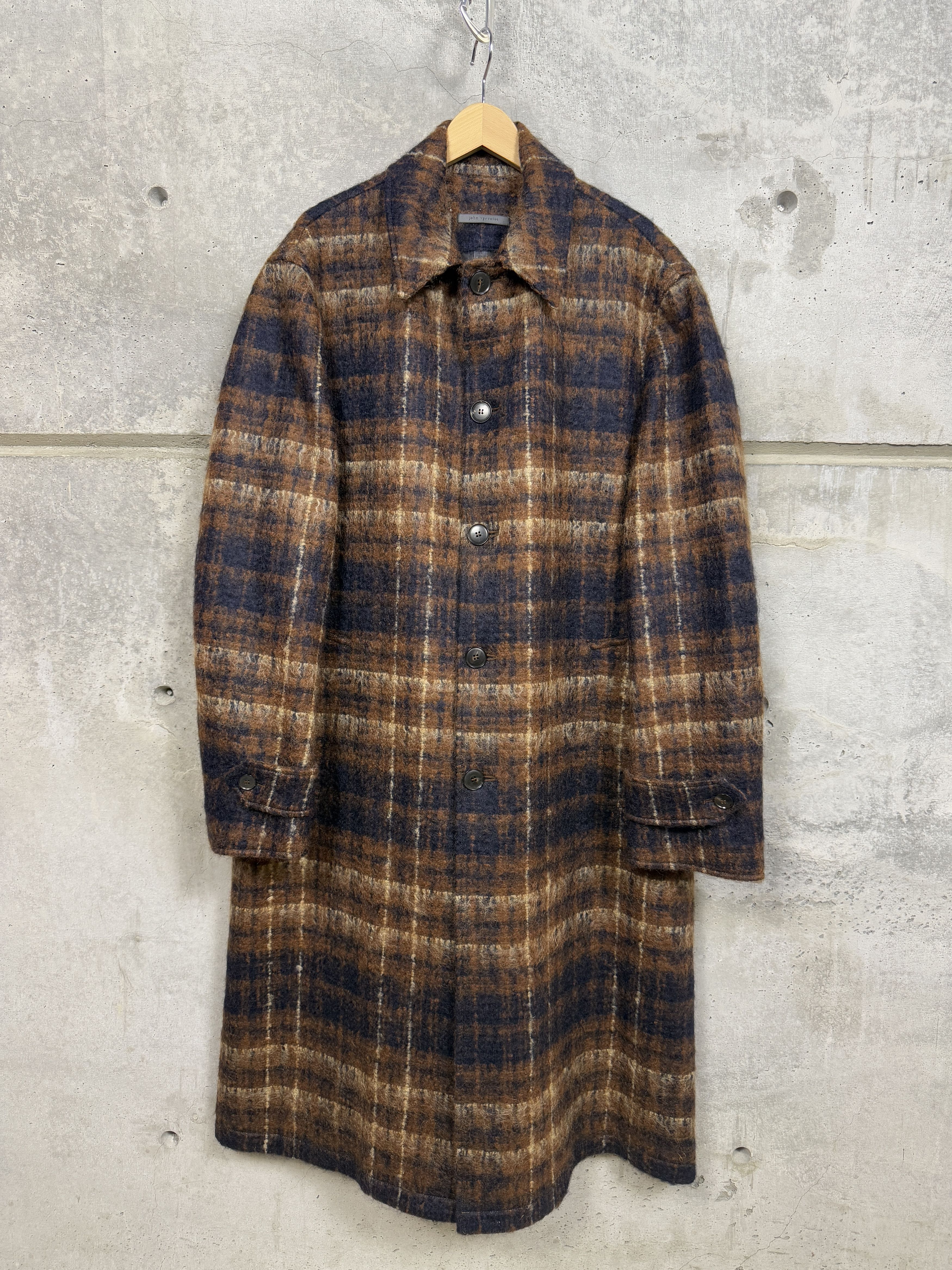 John Varvatos $1898 John Varvatos Plaid Mohair Overcoat Size US M / EU 48-50 / 2 - 2 Thumbnail