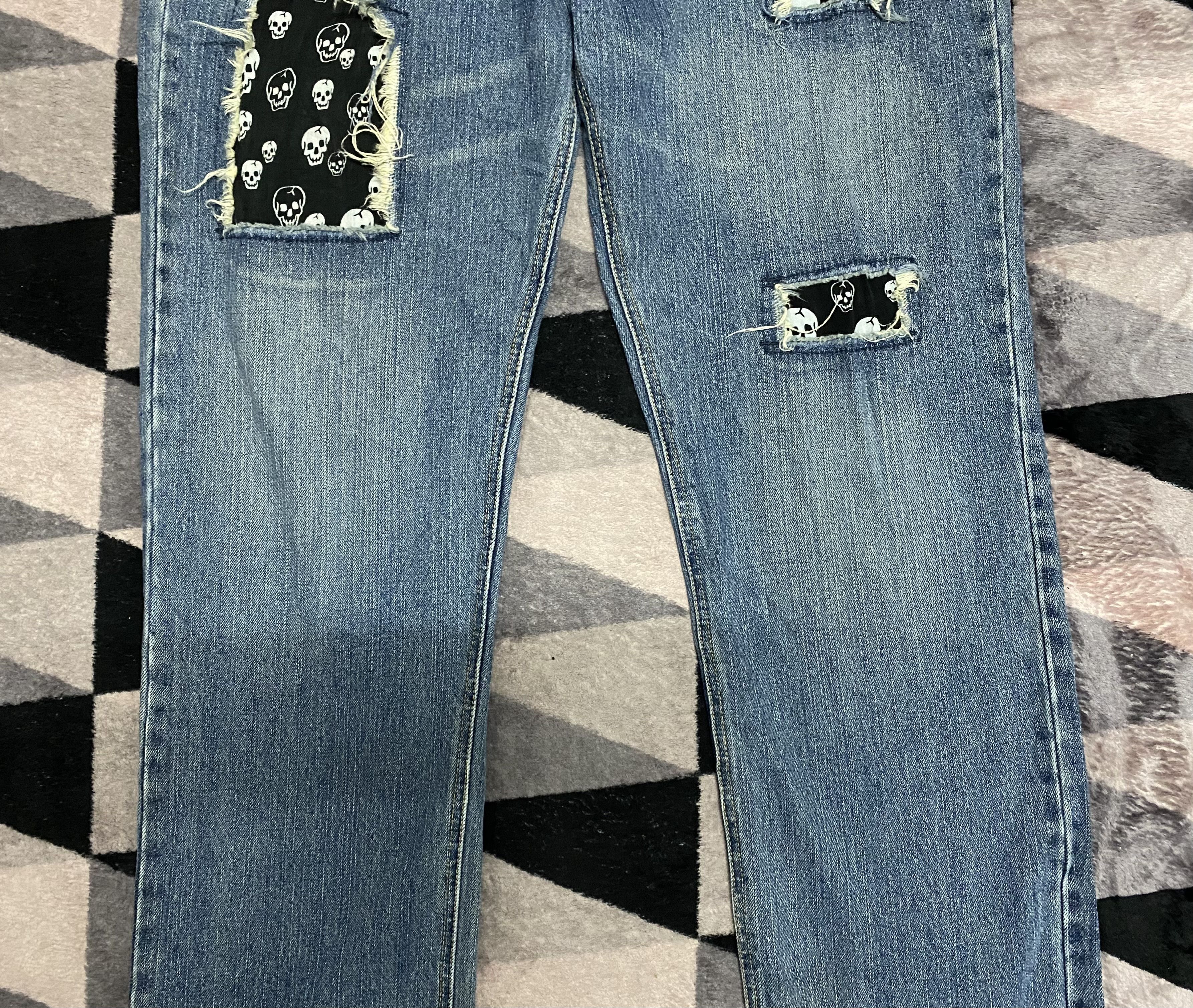 Japanese Brand Vintage Playchess Patchwork Skull Distressed Jeans Size US 36 / EU 52 - 4 Thumbnail