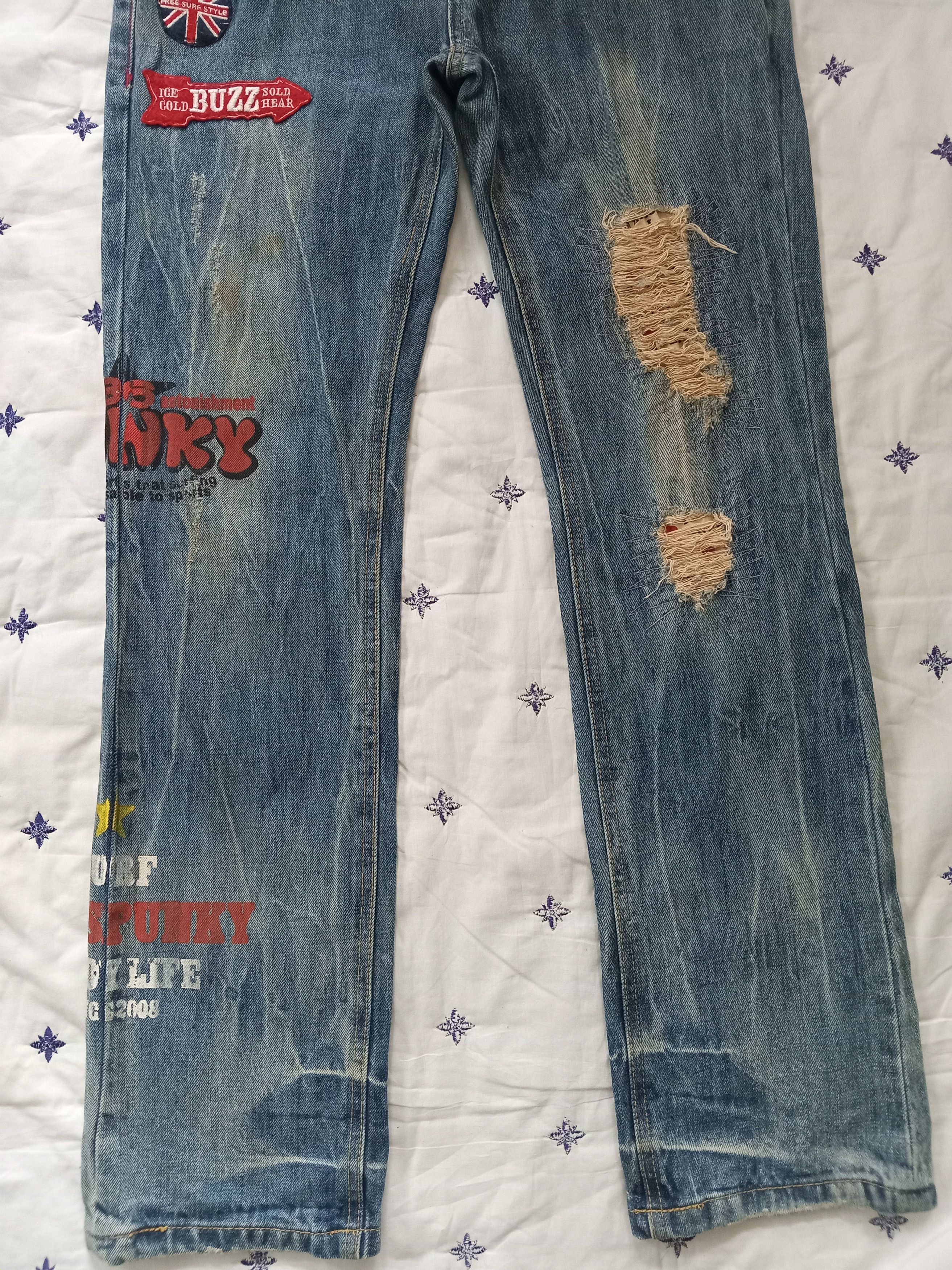 Japanese Brand BUZZ SPUNKY Rusty Distressed Patches Jeans Size US 32 / EU 48 - 12 Thumbnail