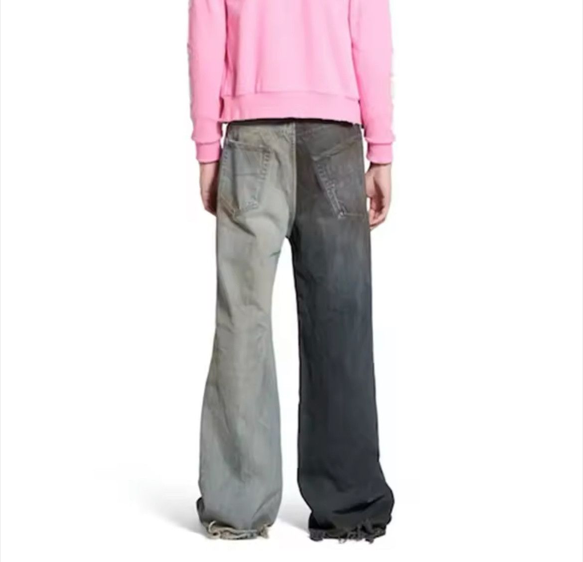 Japanese Brand × Jean Asymmetric Patchwork Drawstring Loose Jeans Size US 33 - 2 Thumbnail