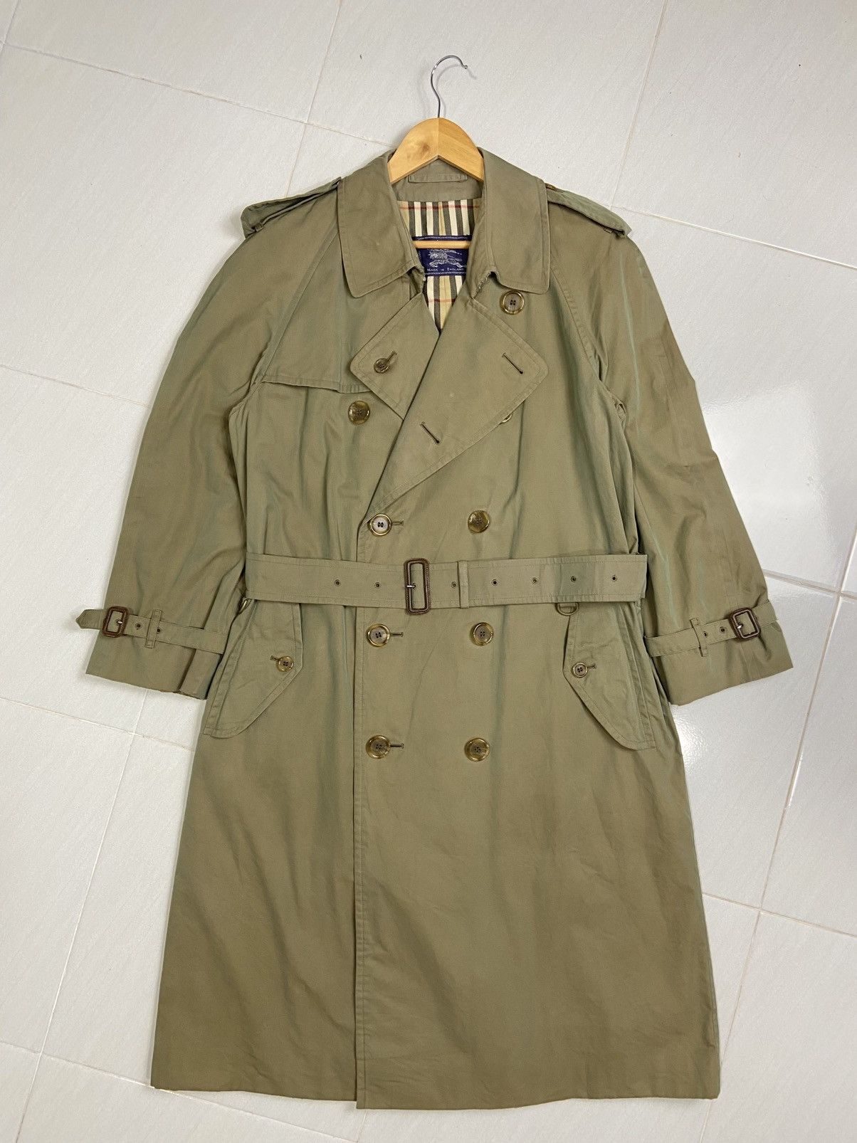 Vintage Burberrys Nova check Trench Coat Made in England