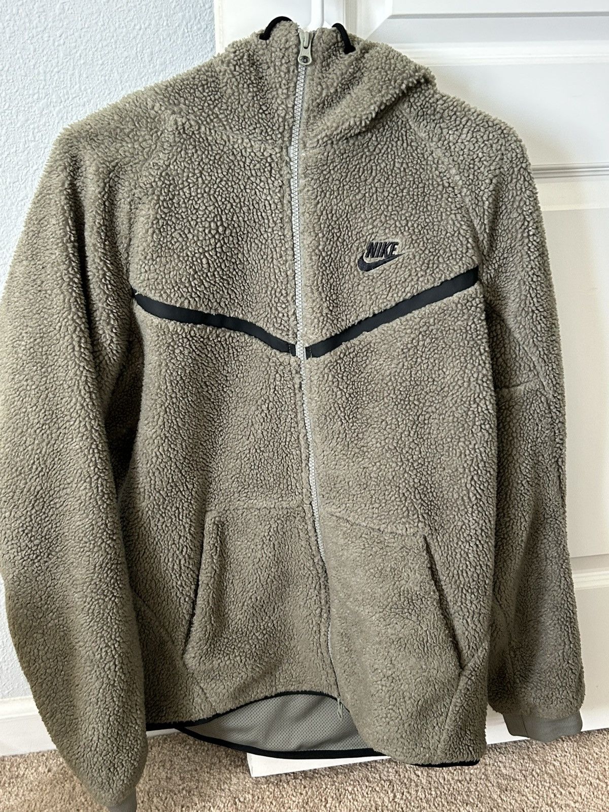 Nike Nike Sportswear Tech Fleece Sherpa Full Zip Hoodie Beige/Tan Size US M / EU 48-50 / 2 - 1 Thumbnail