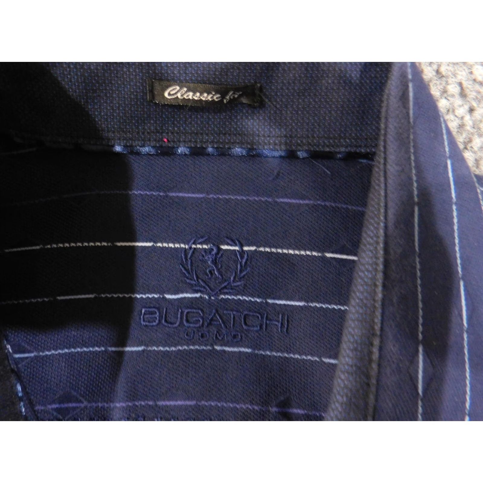 BUGATCHI Bugatchi Shirt Mens 2XL Blue Striped Long Sleeve Button-Up Classic Cotton Top Size US XXL / EU 58 / 5 - 6 Thumbnail