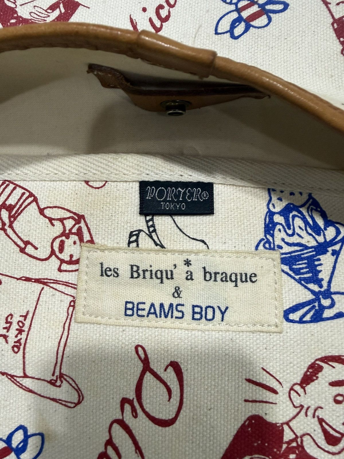 Head Porter BEAMS BOY X PORTER BLUE LABEL BUCKET BAG LEATHER BOTTOM Size ONE SIZE - 4 Thumbnail