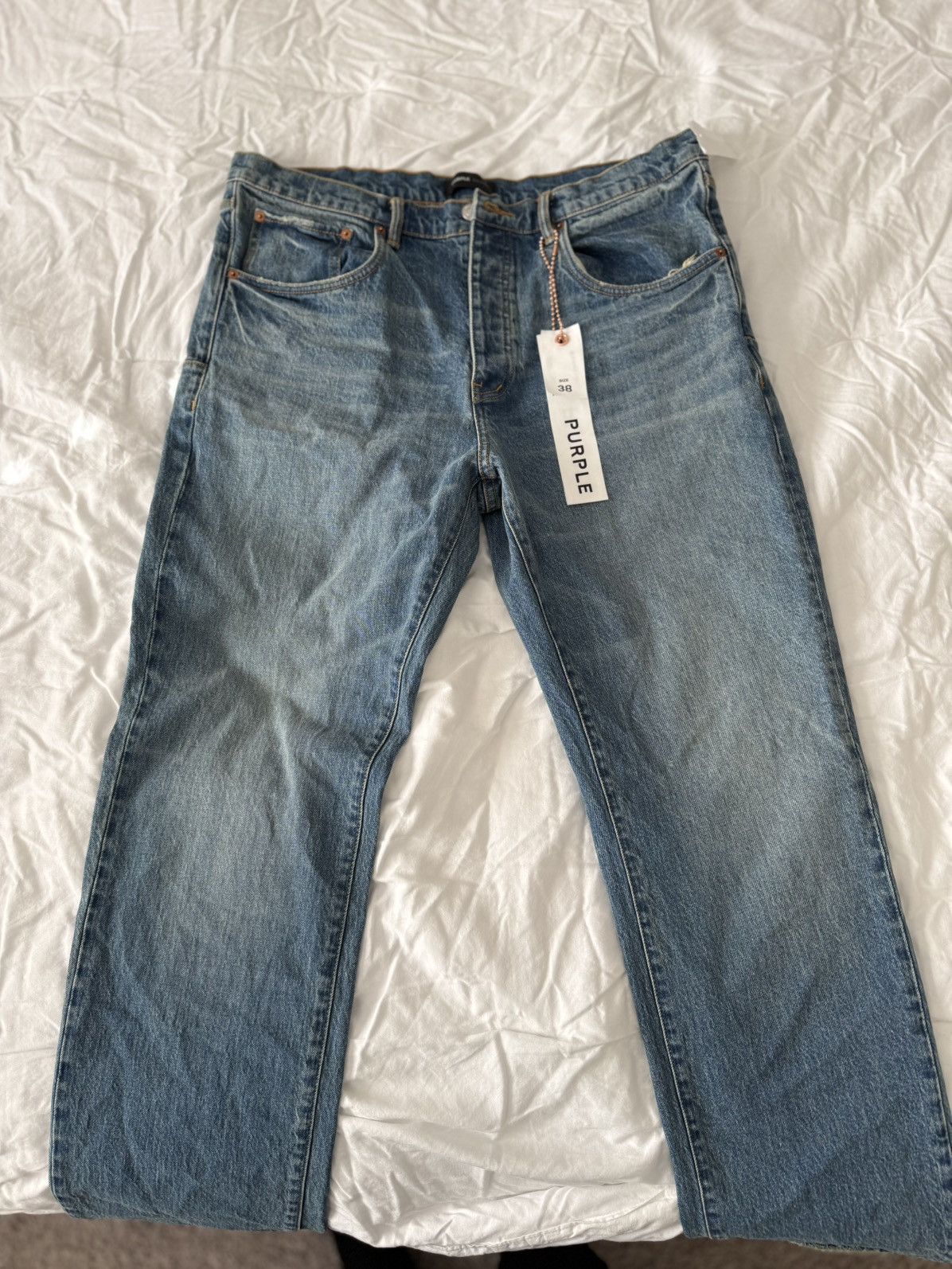 Purple Brand Purple Brand Mid Worn Vintage Jeans “Mid Indigo” Size US 38 / EU 54 - 2 Thumbnail