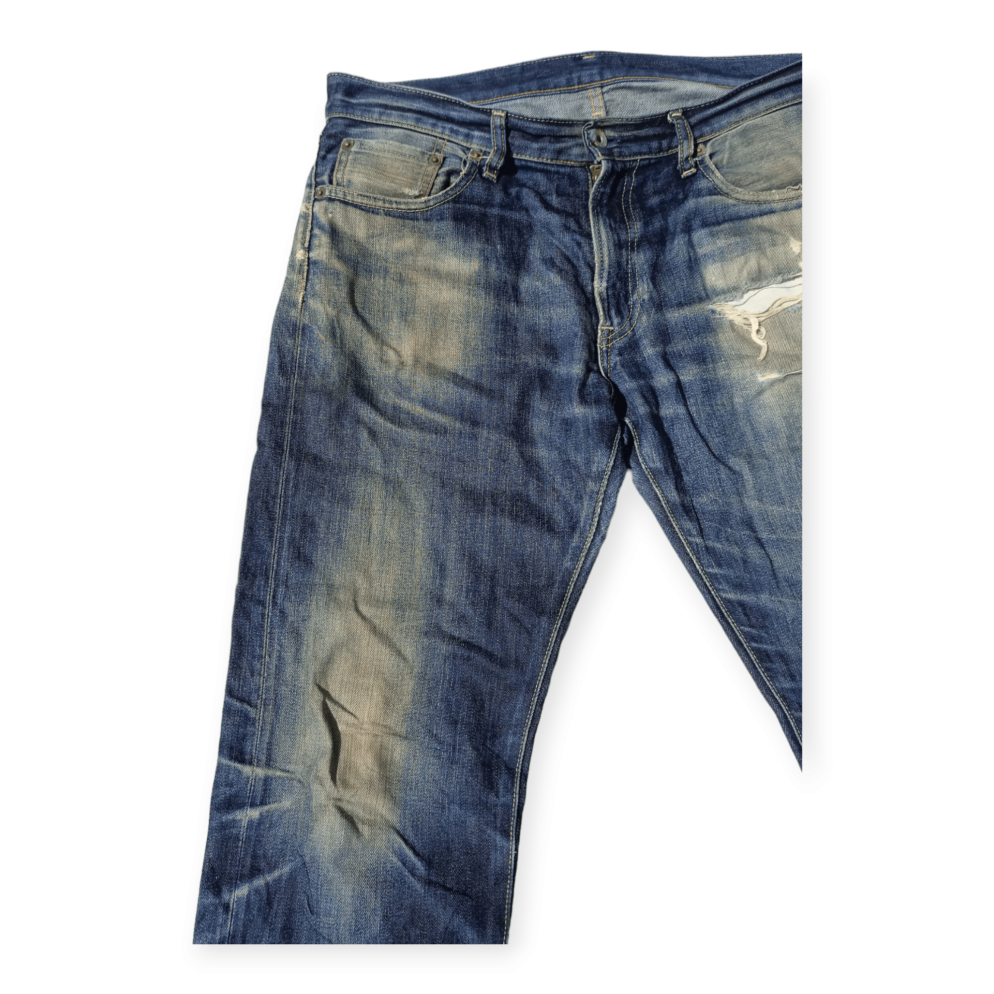 Uniqlo Vintage Uniqlo Selvedge Distressed Faded Jeans Size US 33 - 5 Thumbnail