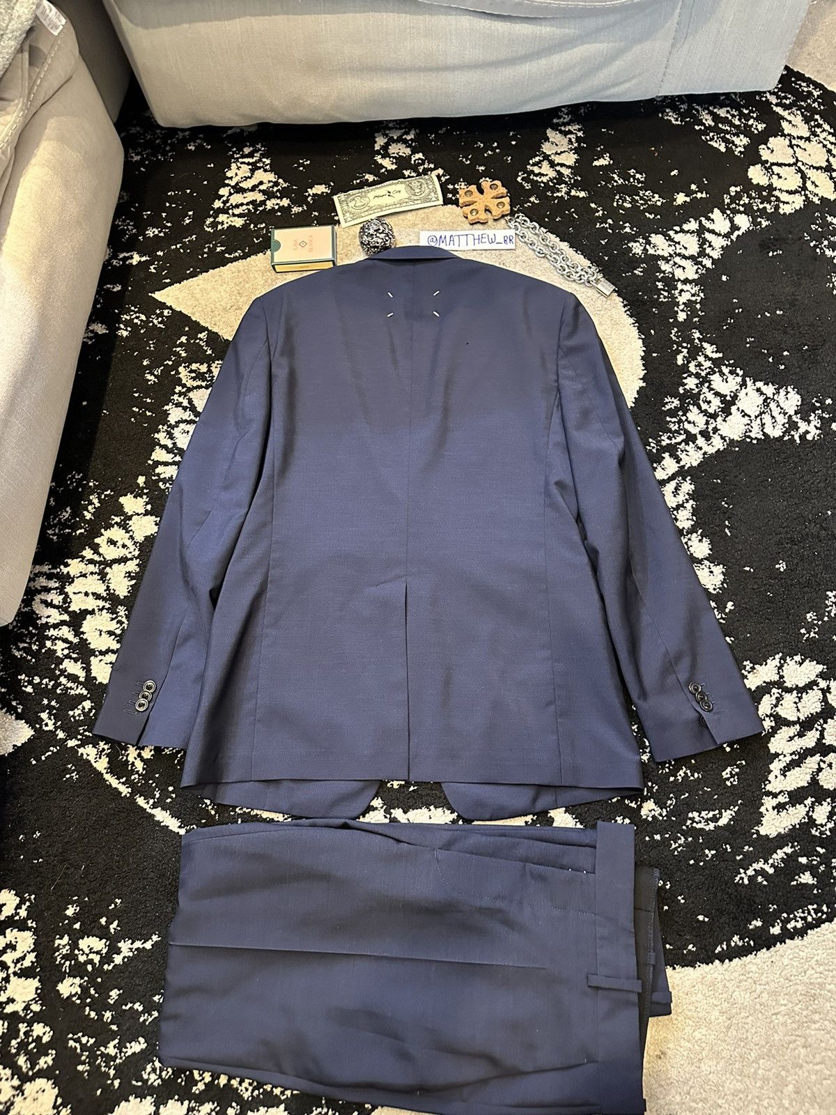 Maison Margiela Maison Margiela Blue Linen Suit Size 36S - 11 Thumbnail