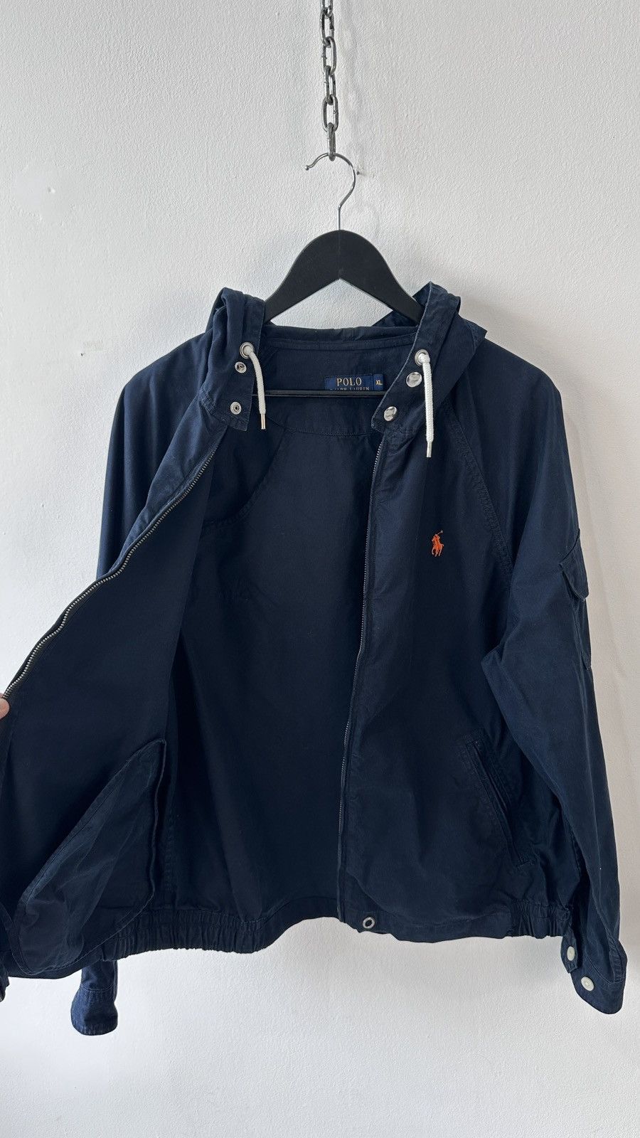 Polo Ralph Lauren Polo Ralph Lauren Hooded Windbreaker Jacket Navy Talon Zip Size US XL / EU 56 / 4 - 12 Thumbnail