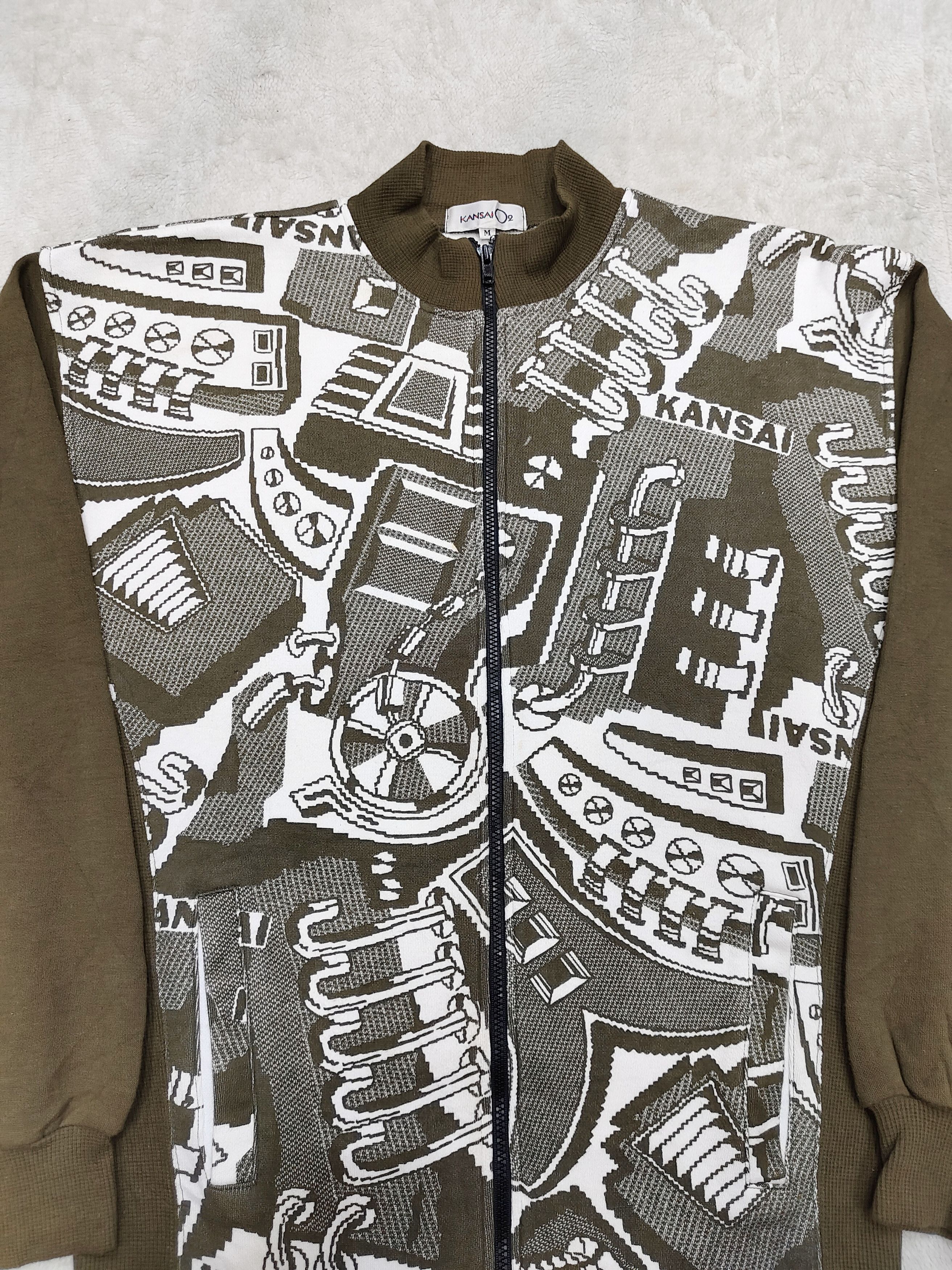 Kansai Yamamoto 80s Kansai O2- Archive Industrial Mecha Graphic Track Jacket Size US M / EU 48-50 / 2 - 2 Thumbnail