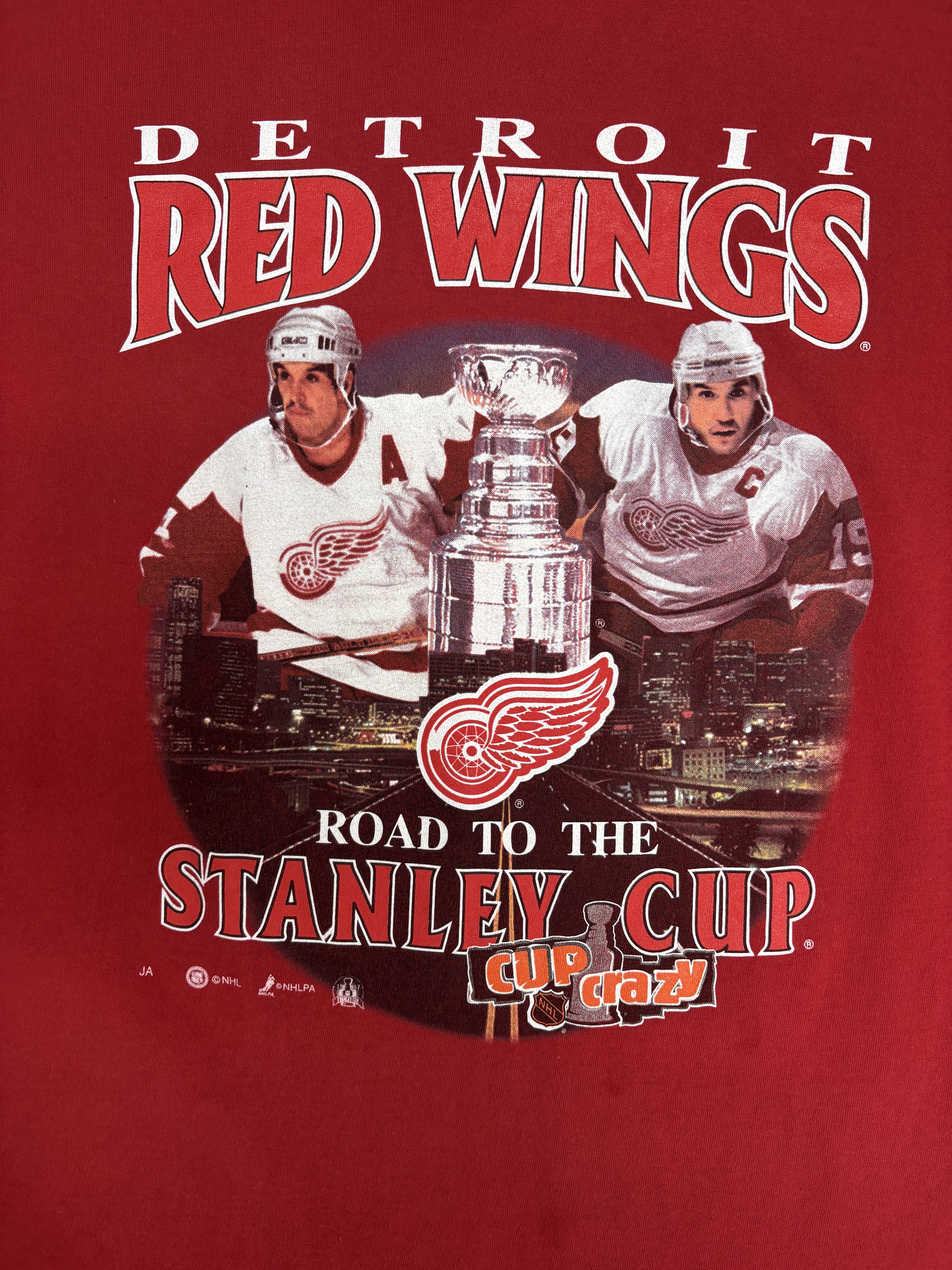 Vintage Detroit Red Wings Road To The Stanley Cup Vintage Red Tee Size US XL / EU 56 / 4 - 2 Thumbnail