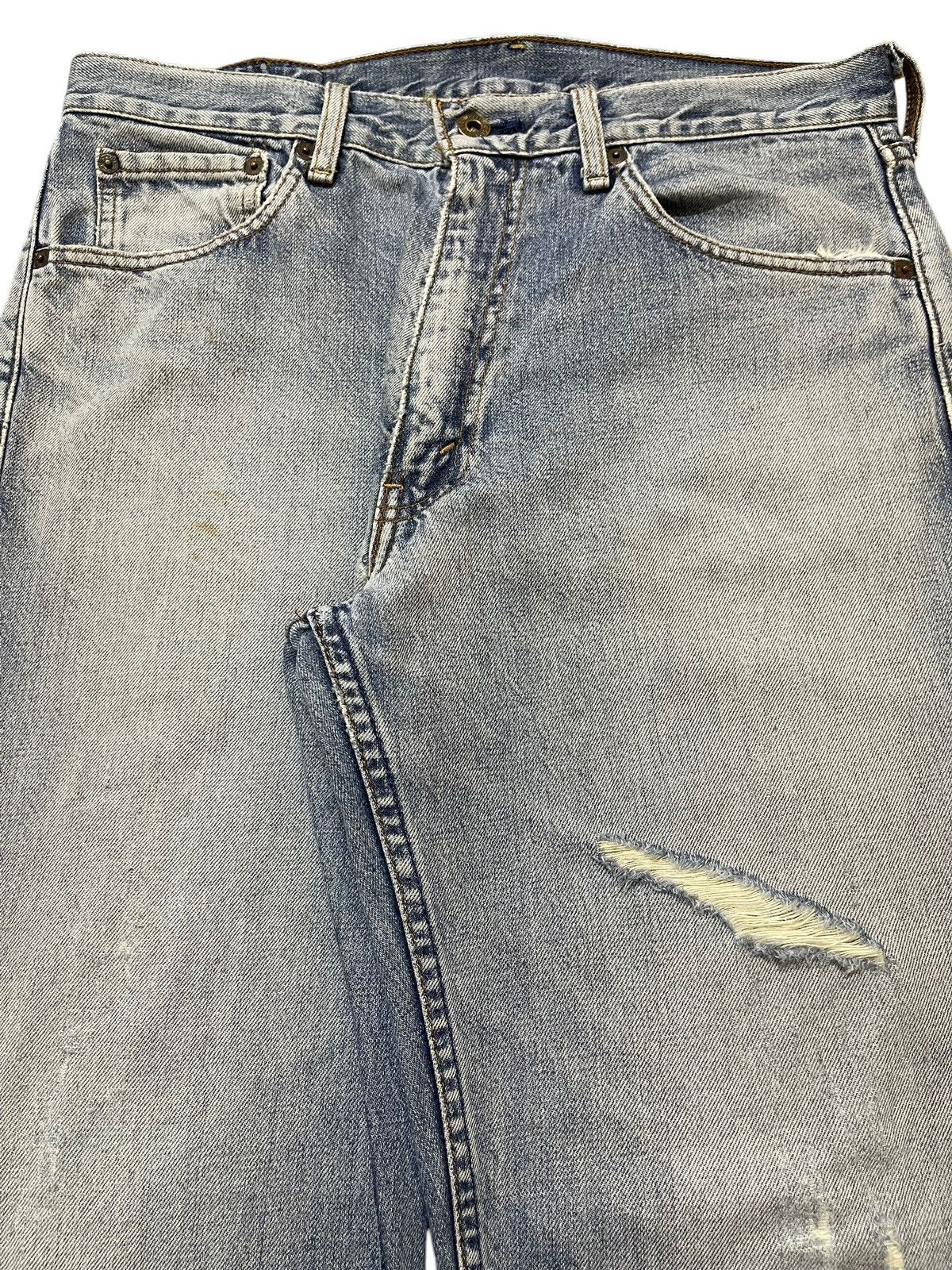 Levi's Vintage 80s Levis 503 Blue Faded Wash Distress Baggy Jeans Size US 32 / EU 48 - 4 Thumbnail