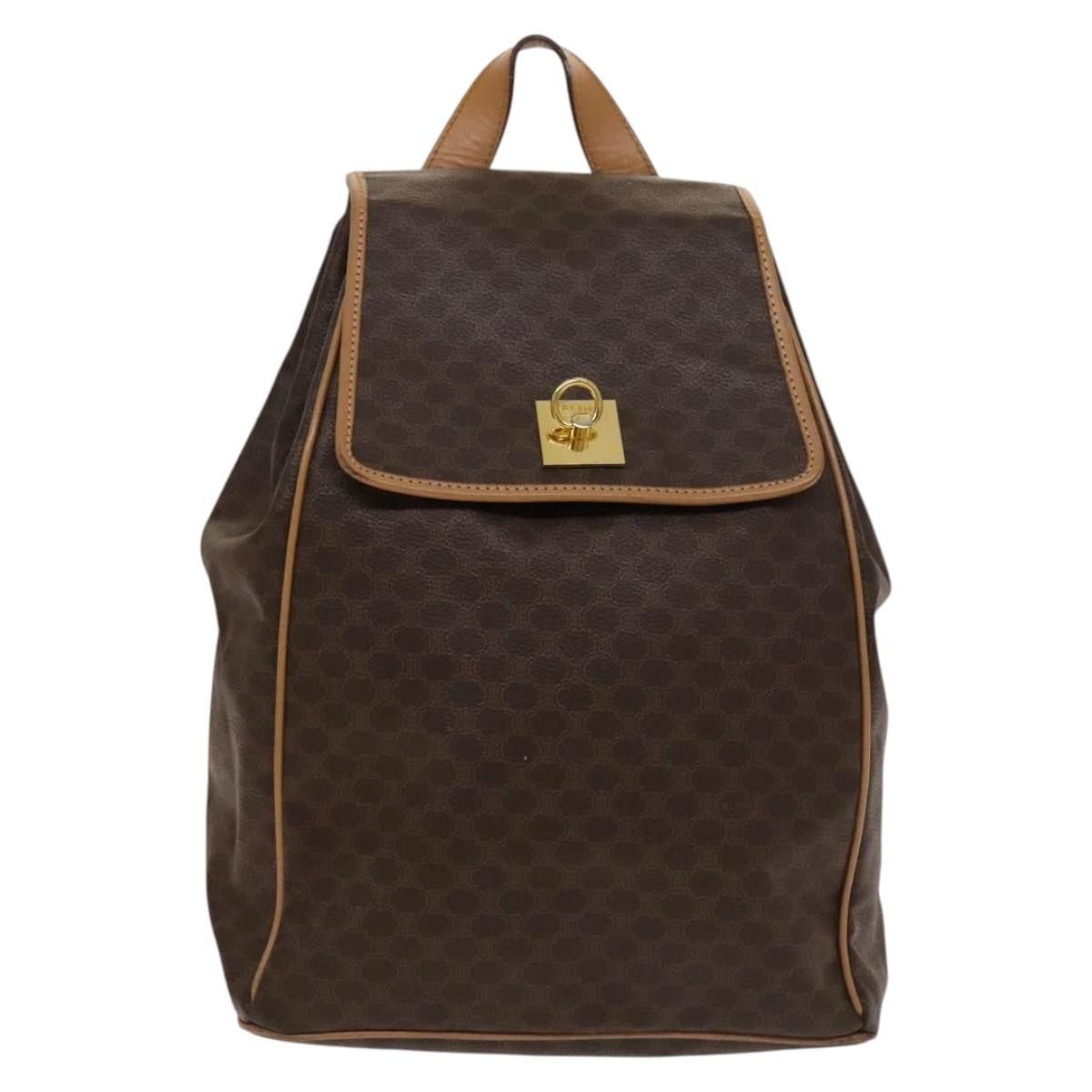 Celine Celine Vintage Drawstring Flap Backpack Macadam Coated Canvas Size ONE SIZE - 1 Thumbnail