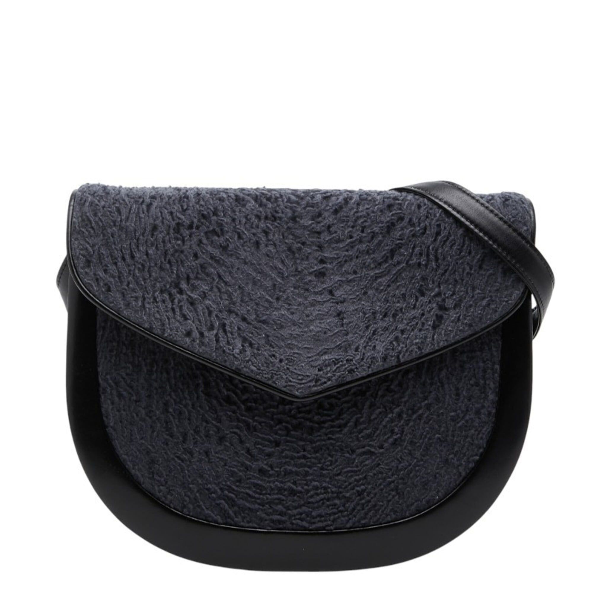 Saint Laurent Paris Saint Laurent Shoulder Bag, Black/Navy Leather, Karakul, Women's. Size ONE SIZE - 1 Thumbnail
