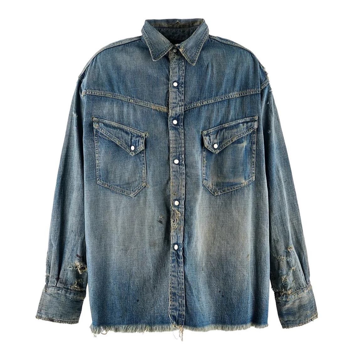 Saint Michael Saint Michael Washed Denim Shirts Size US M / EU 48-50 / 2 - 1 Thumbnail