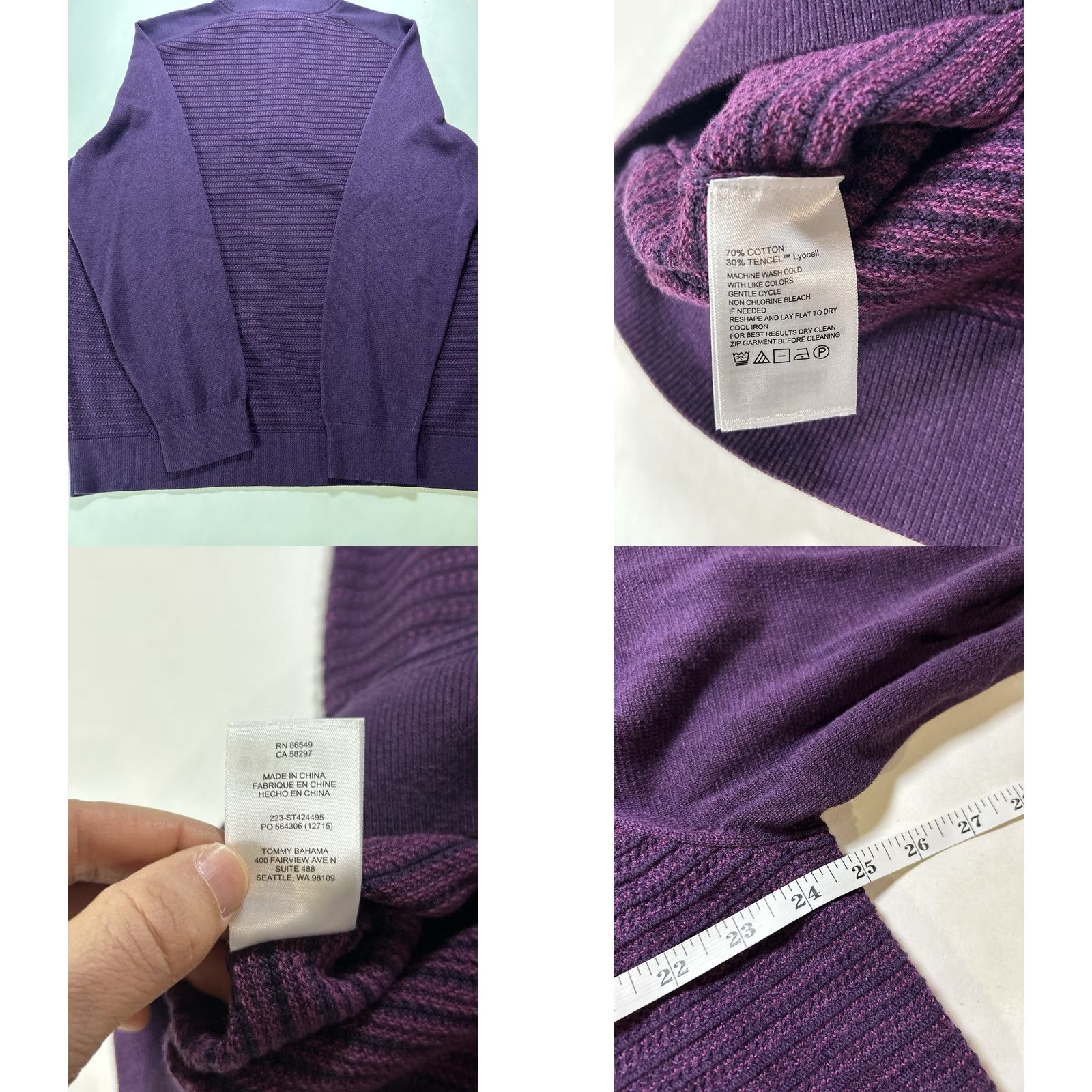 Tommy Bahama Tommy Bahama Pullover 1/4 Zip Long Sleeve Purple XL Men Size US XL / EU 56 / 4 - 9 Thumbnail