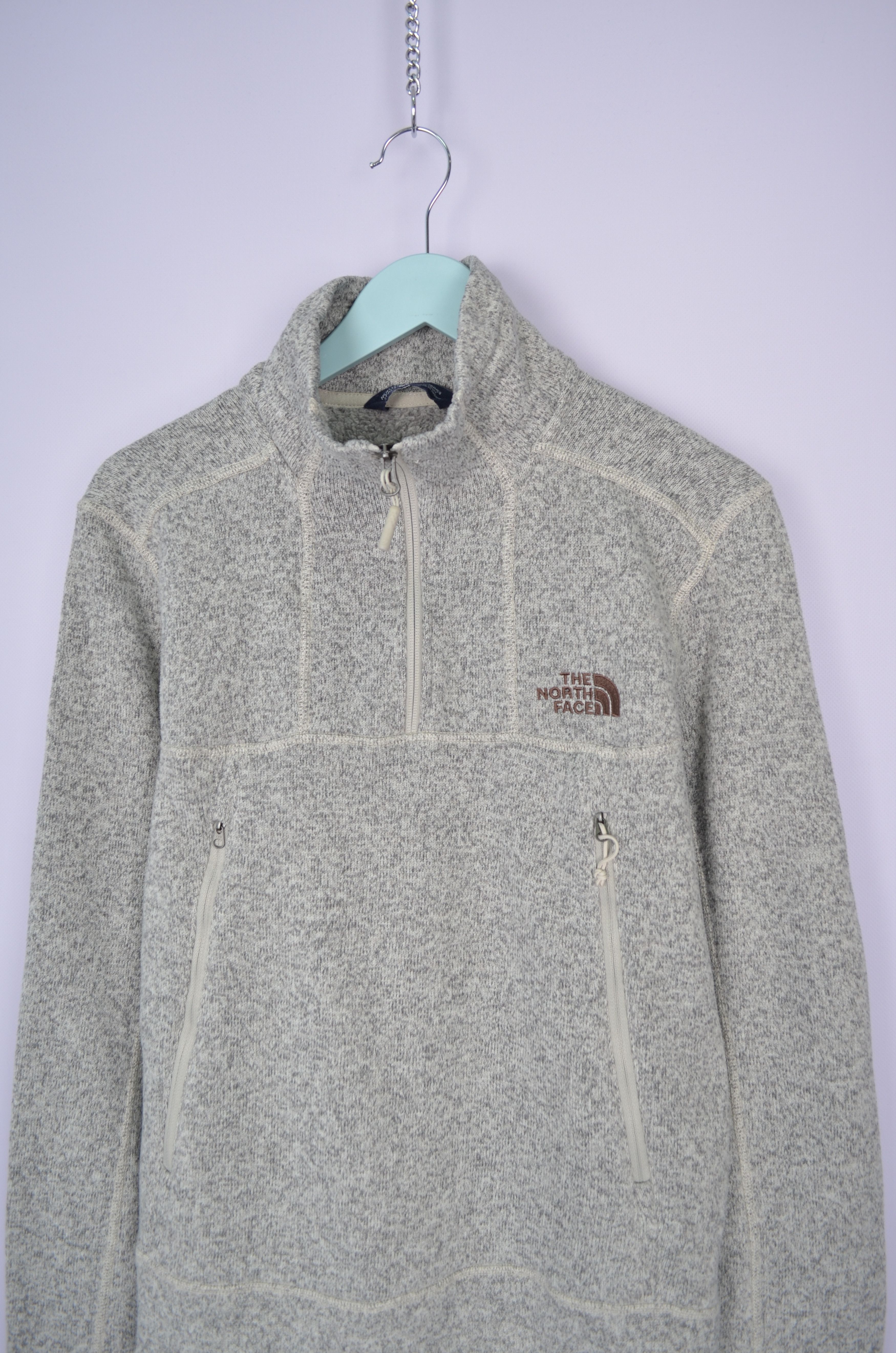 The North Face The North Face Beige Gray 1/4 Zip Pullover Fleece Sweater S Size US M / EU 48-50 / 2 - 2 Thumbnail