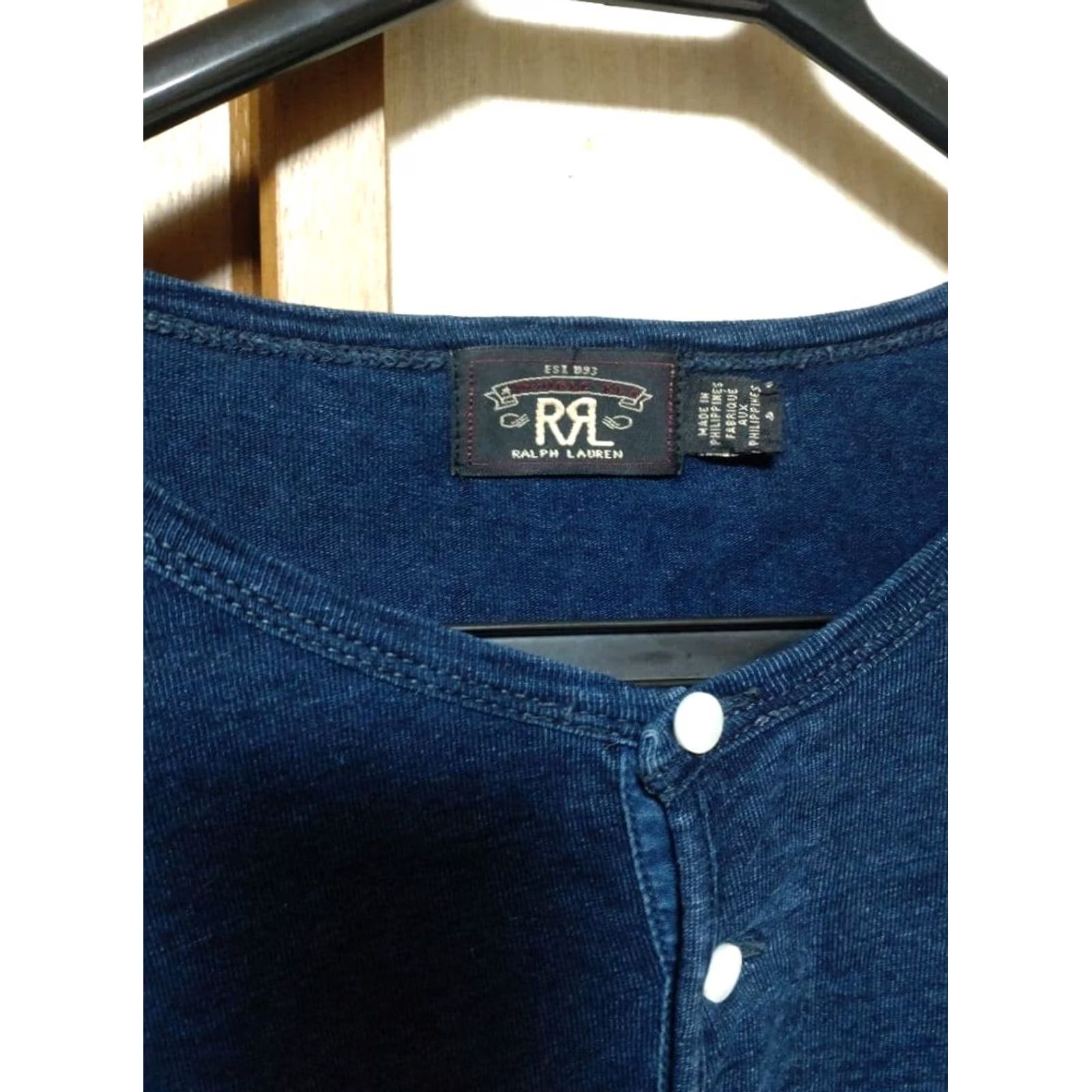 Ralph Lauren RRL RALPH LAUREN HENLEY LONG SLEEVE SHIRT MEN NAVY COTTON SIZE M USED Size US M / EU 48-50 / 2 - 3 Thumbnail