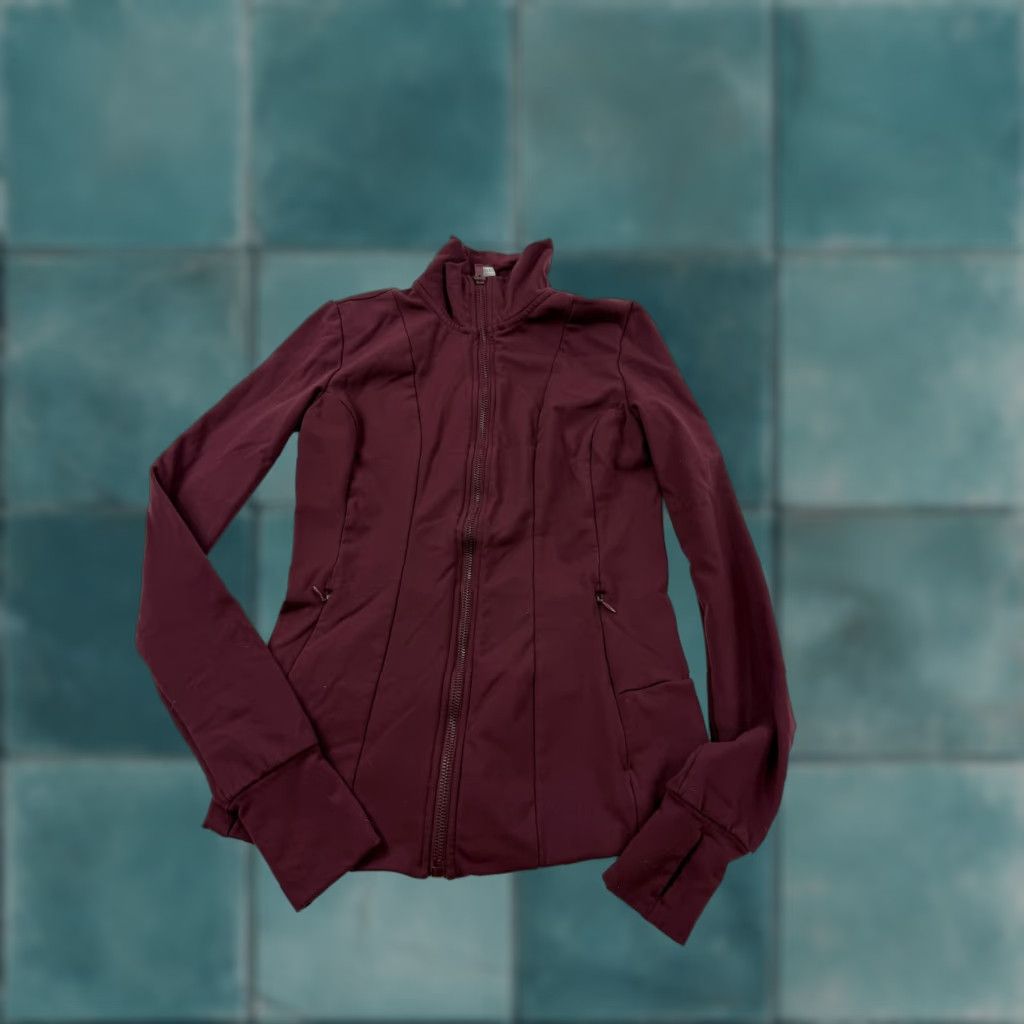 Vintage Yogalicious Lux Womens XS Red Full Zip Track Jacket with Thumbholes, Slim Fit, Jersey Size XS / US 0-2 / IT 36-38 - 1 Thumbnail