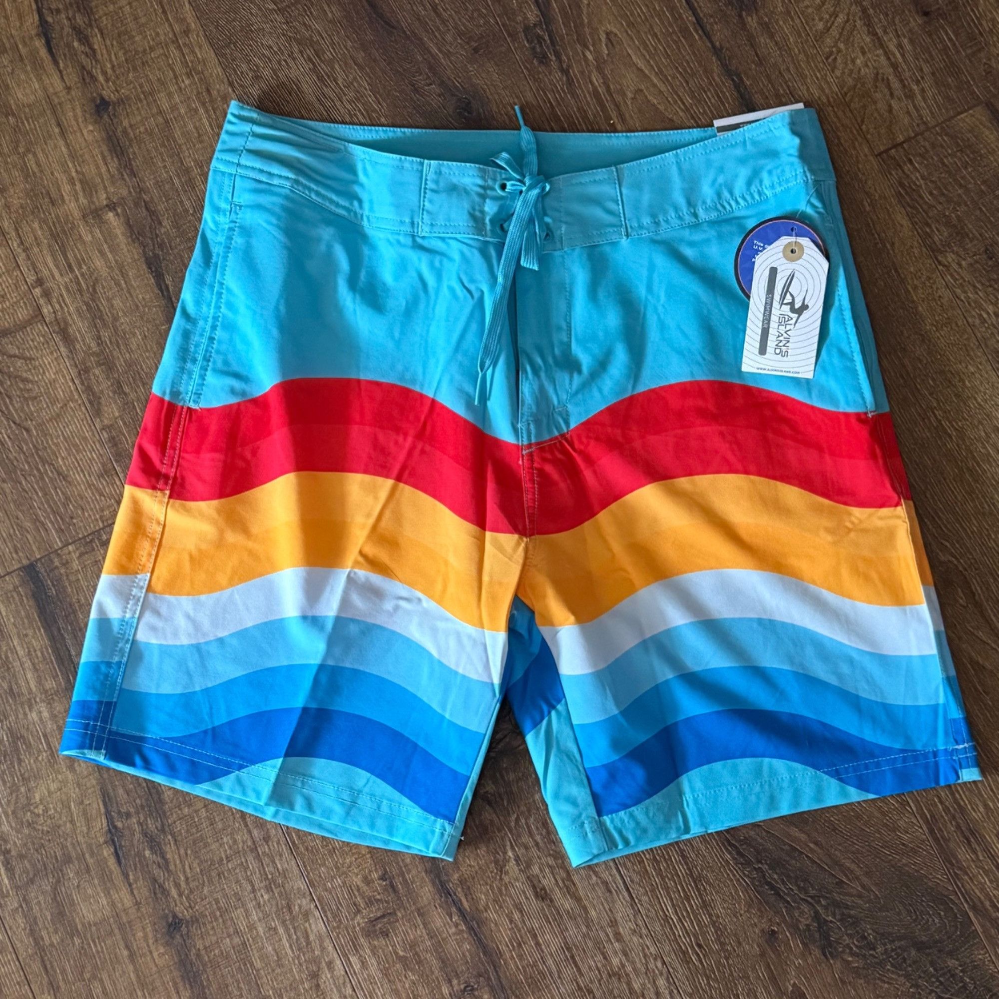 Other Alvin's Island Men's Rainbow Wave Board Shorts Swim Trunks S Size US 34 / EU 50 - 1 Thumbnail