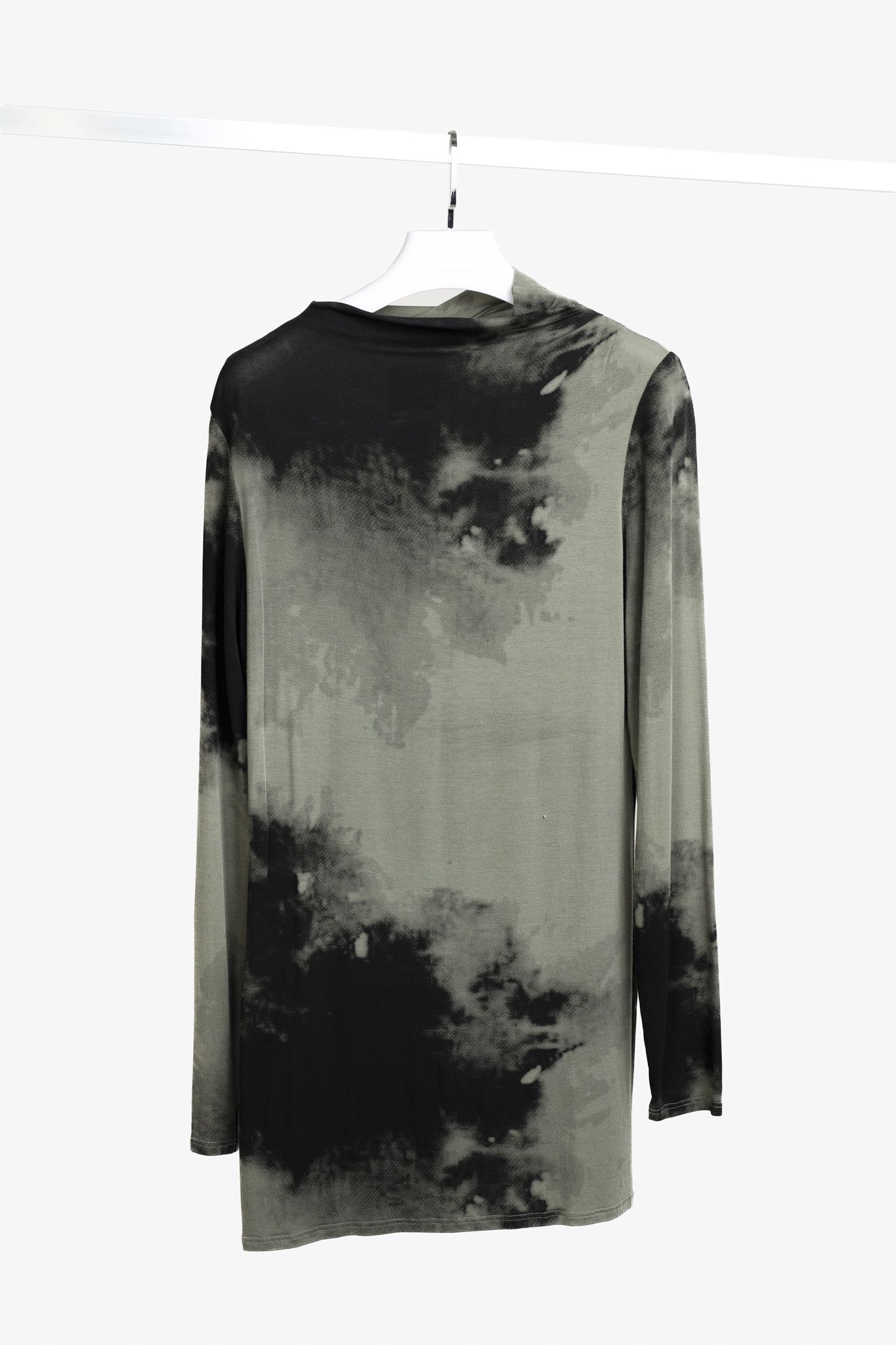 Sarah Pacini Sarah Pacini Stretch Green Tie-Dye Cowl Neck Tunic Size XS / US 0-2 / IT 36-38 - 1 Thumbnail