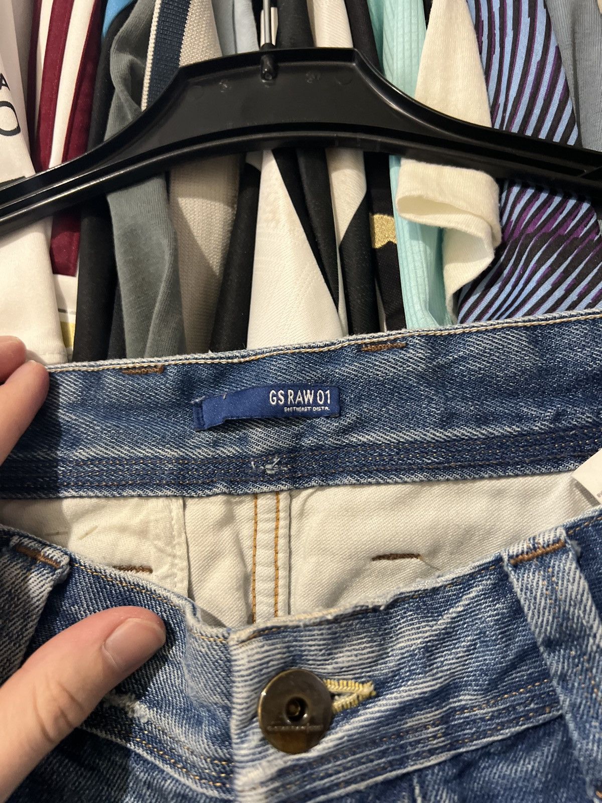 G-Star VINTAGE G-STAR RAW ATTAC BLUE ZIP 96 LOGO STRAIGHT FIT JEANS Size US 32 / EU 48 - 9 Thumbnail