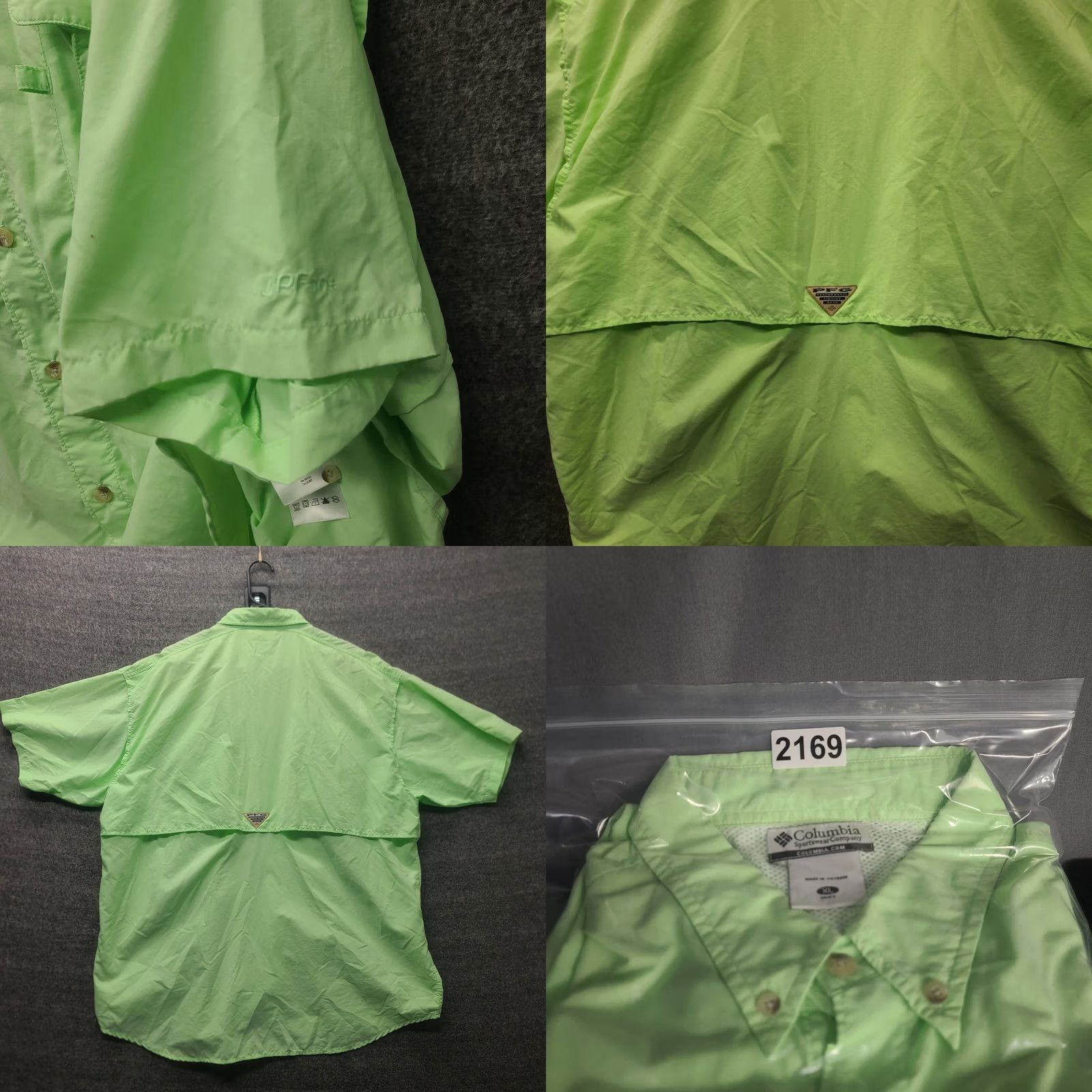 Vintage Columbia PFG Omni-Shade Shirt Mens XL Relaxed Fit Button-Up Pocketed Vented Lightweight Breathable UV Green Shorts Sleeve Casual Outdoor Fishing Shirt Size US XL / EU 56 / 4 - 8 Thumbnail